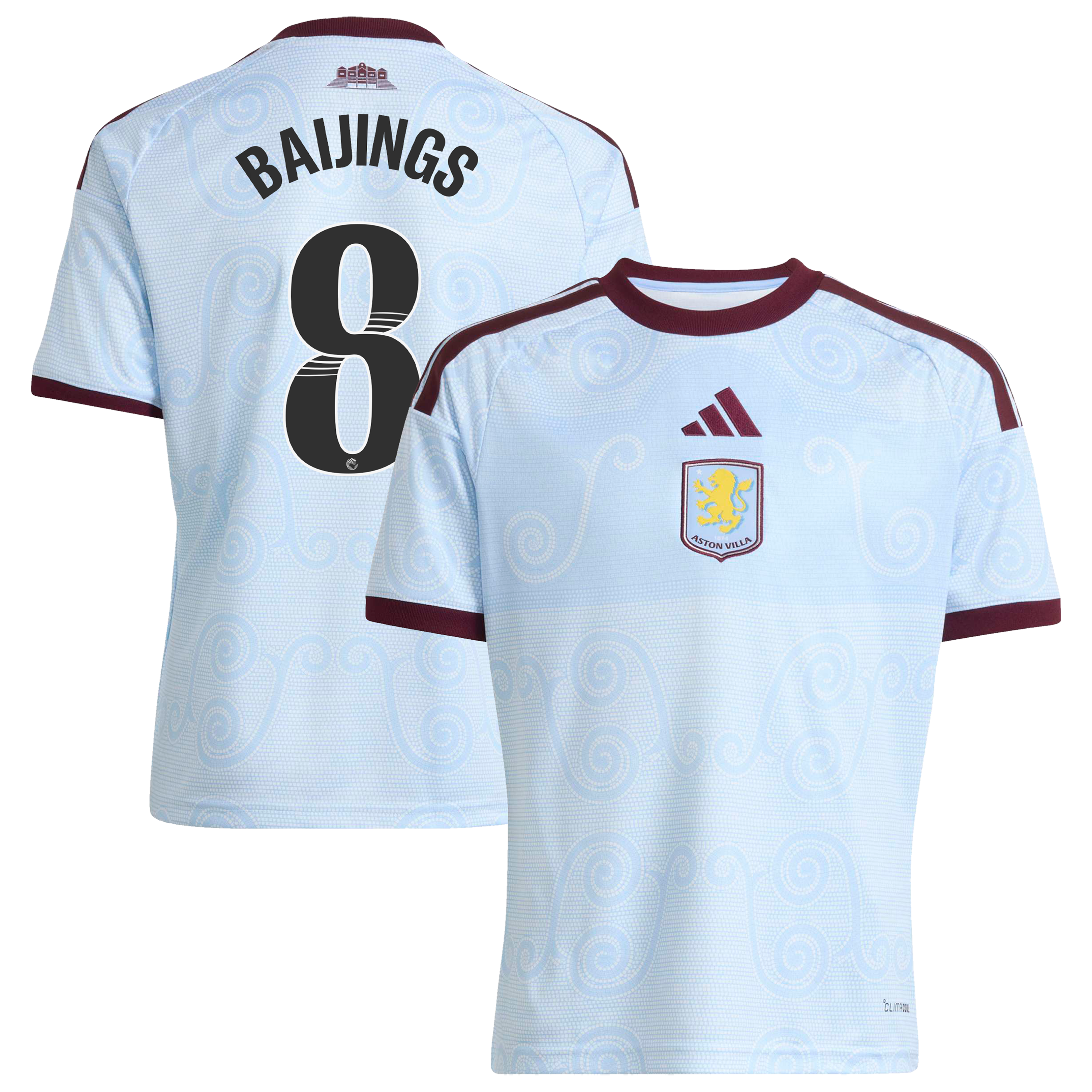 Aston Villa WSL adidas Third Shirt 2026-27 - Kids with Baijings 8 printing, , rebel_hi-res