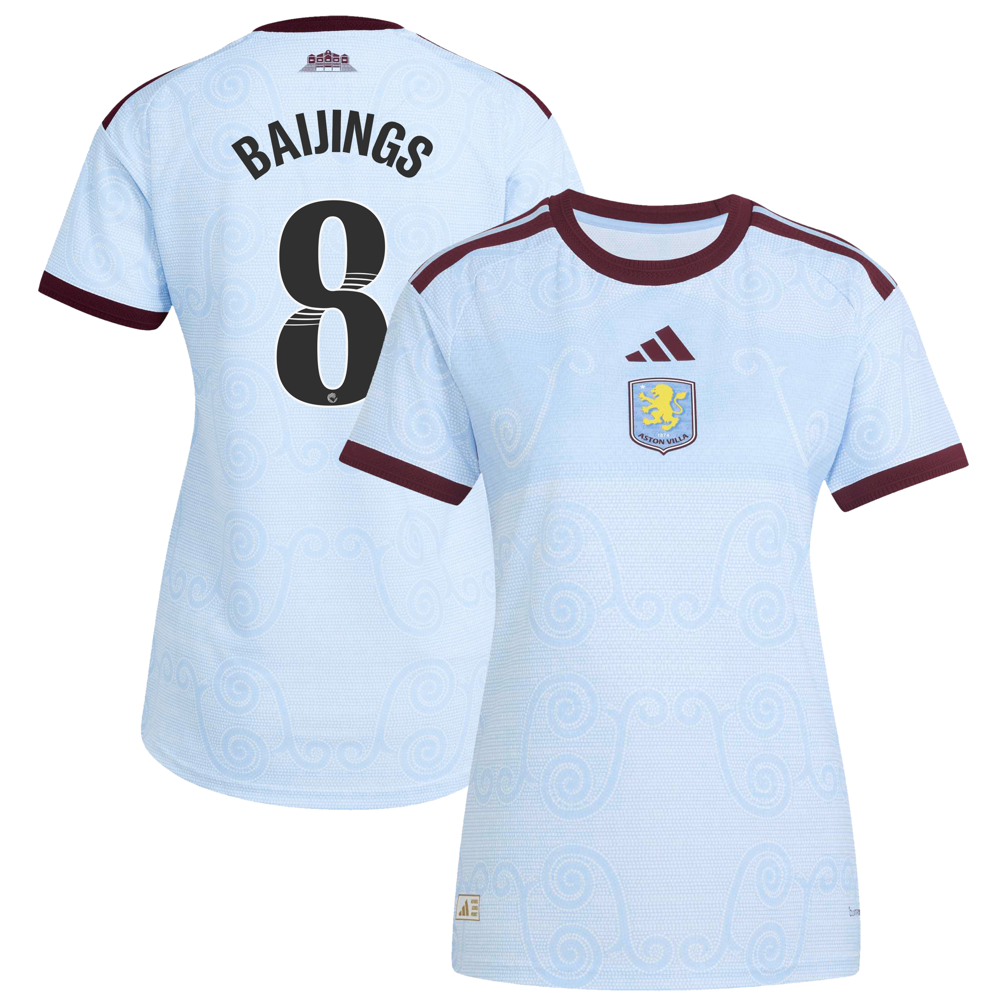 Aston Villa WSL adidas Third Authentic Shirt 2026-27 - Womens with Baijings 8 printing
