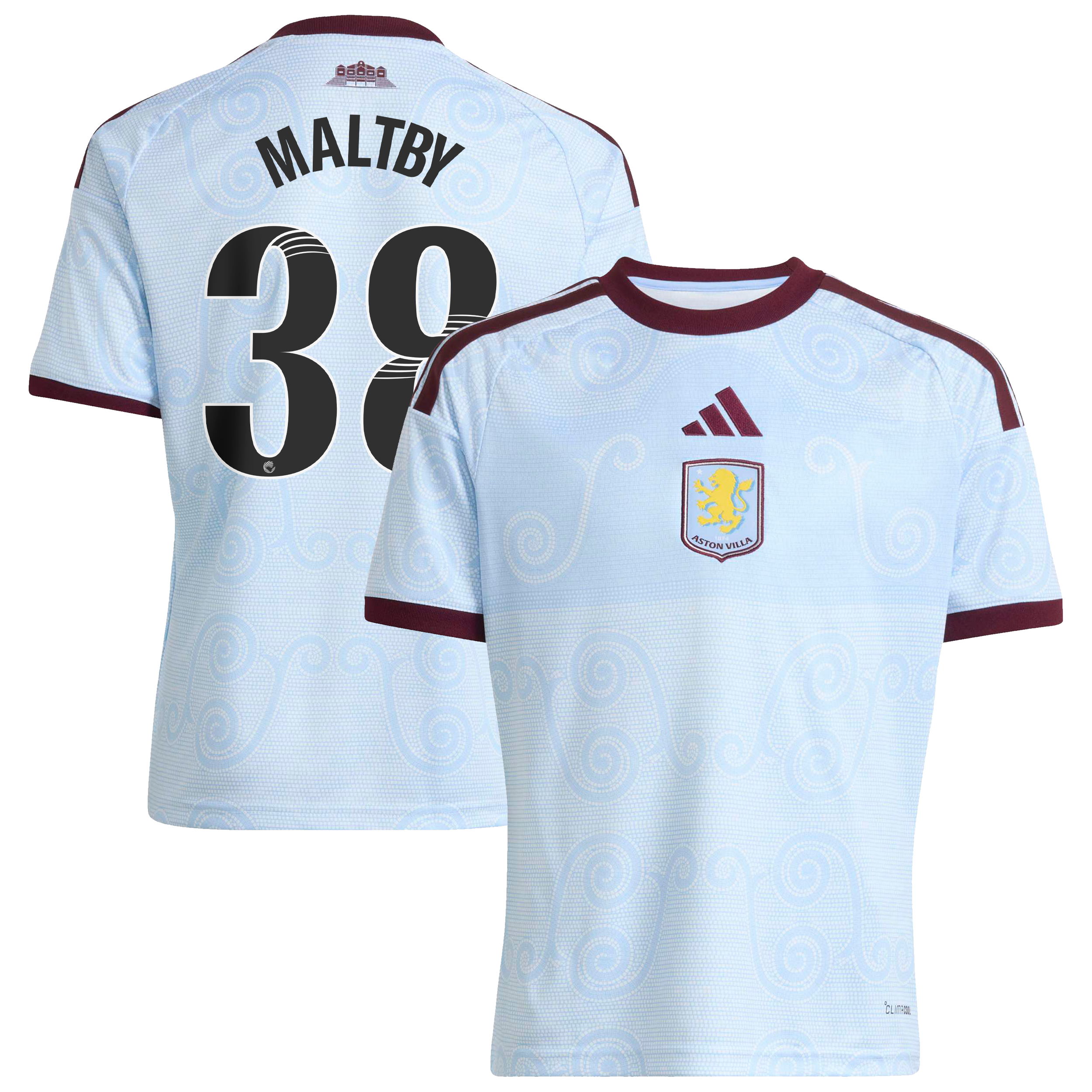 Aston Villa WSL adidas Third Shirt 2026-27 - Kids with Maltby 38 printing, , rebel_hi-res