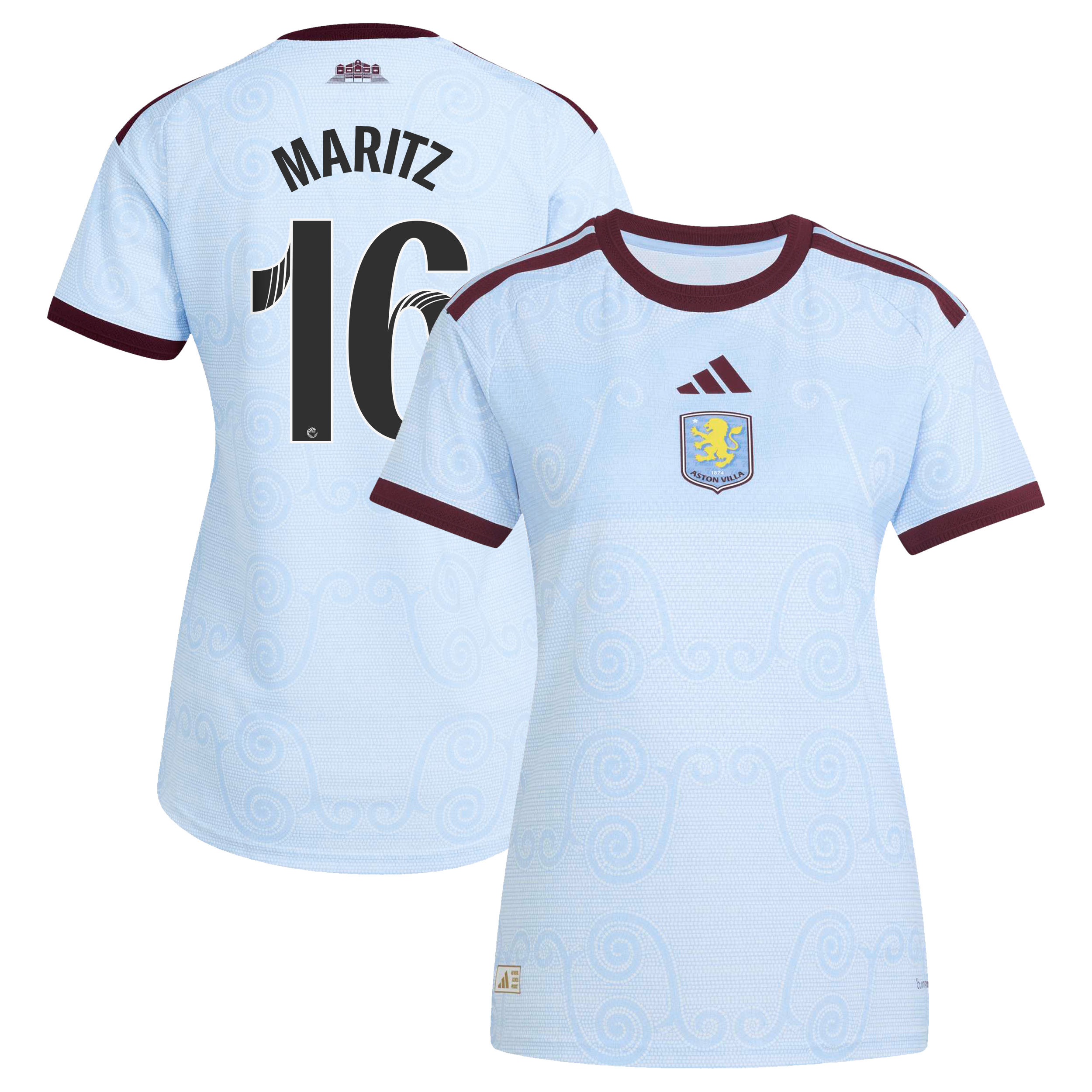 Aston Villa WSL adidas Third Authentic Shirt 2026-27 - Womens with Maritz 16 printing, , rebel_hi-res