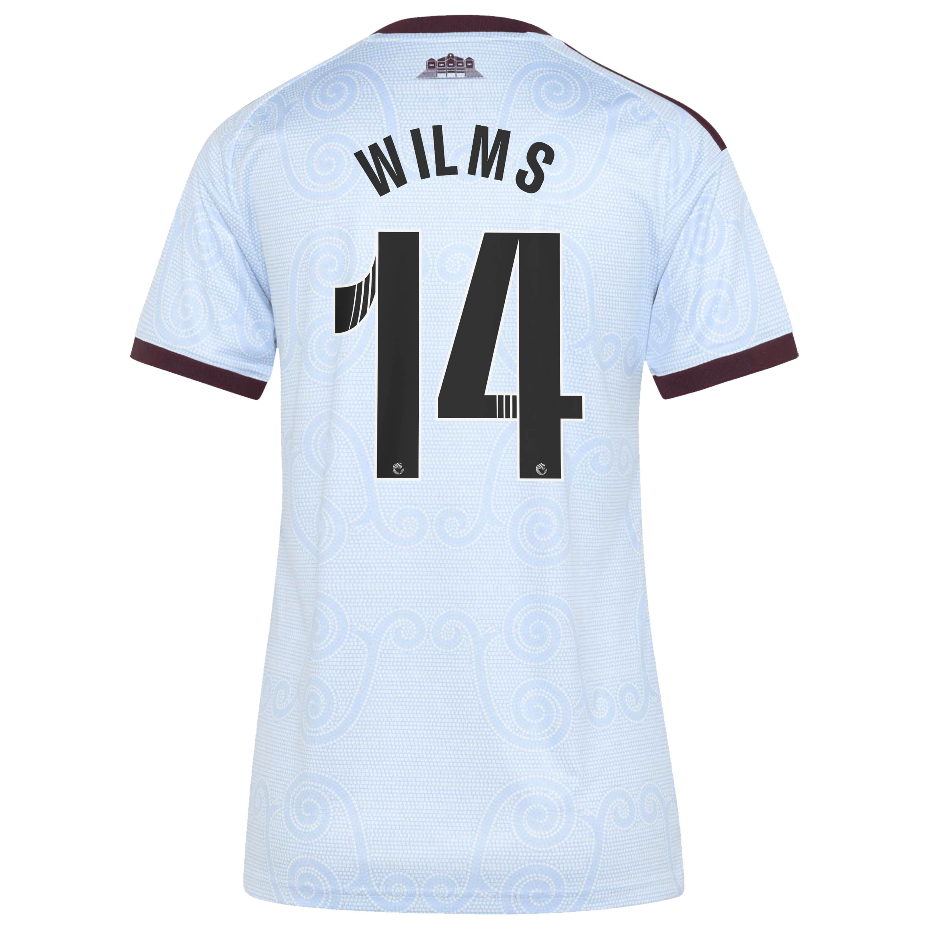 Aston Villa WSL adidas Third Shirt 2026-27 - Womens with Wilms 14 printing, , rebel_hi-res