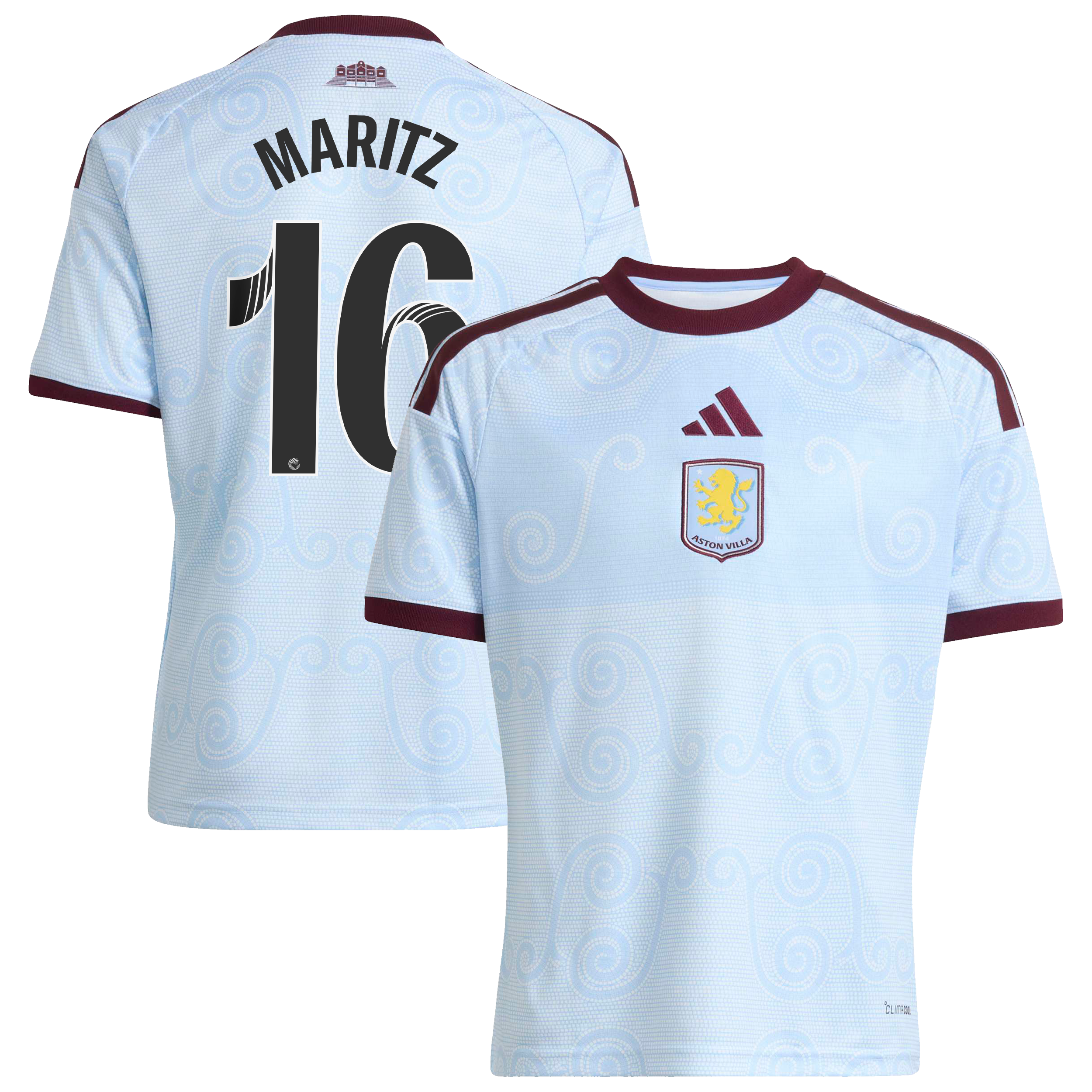 Aston Villa WSL adidas Third Shirt 2026-27 - Kids with Maritz 16 printing, , rebel_hi-res