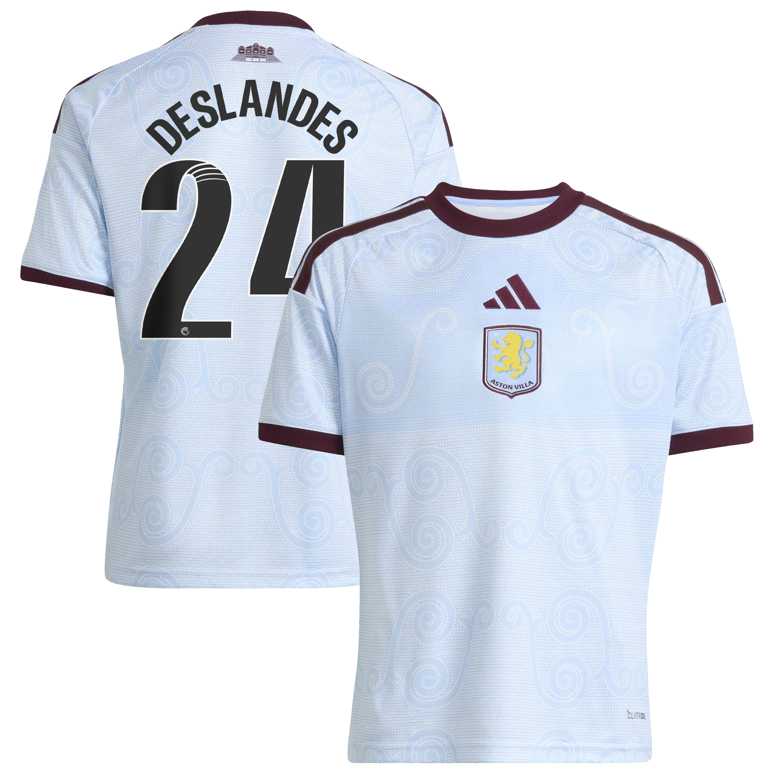 Aston Villa WSL adidas Third Shirt 2026-27 - Kids with Deslandes 24 printing, , rebel_hi-res