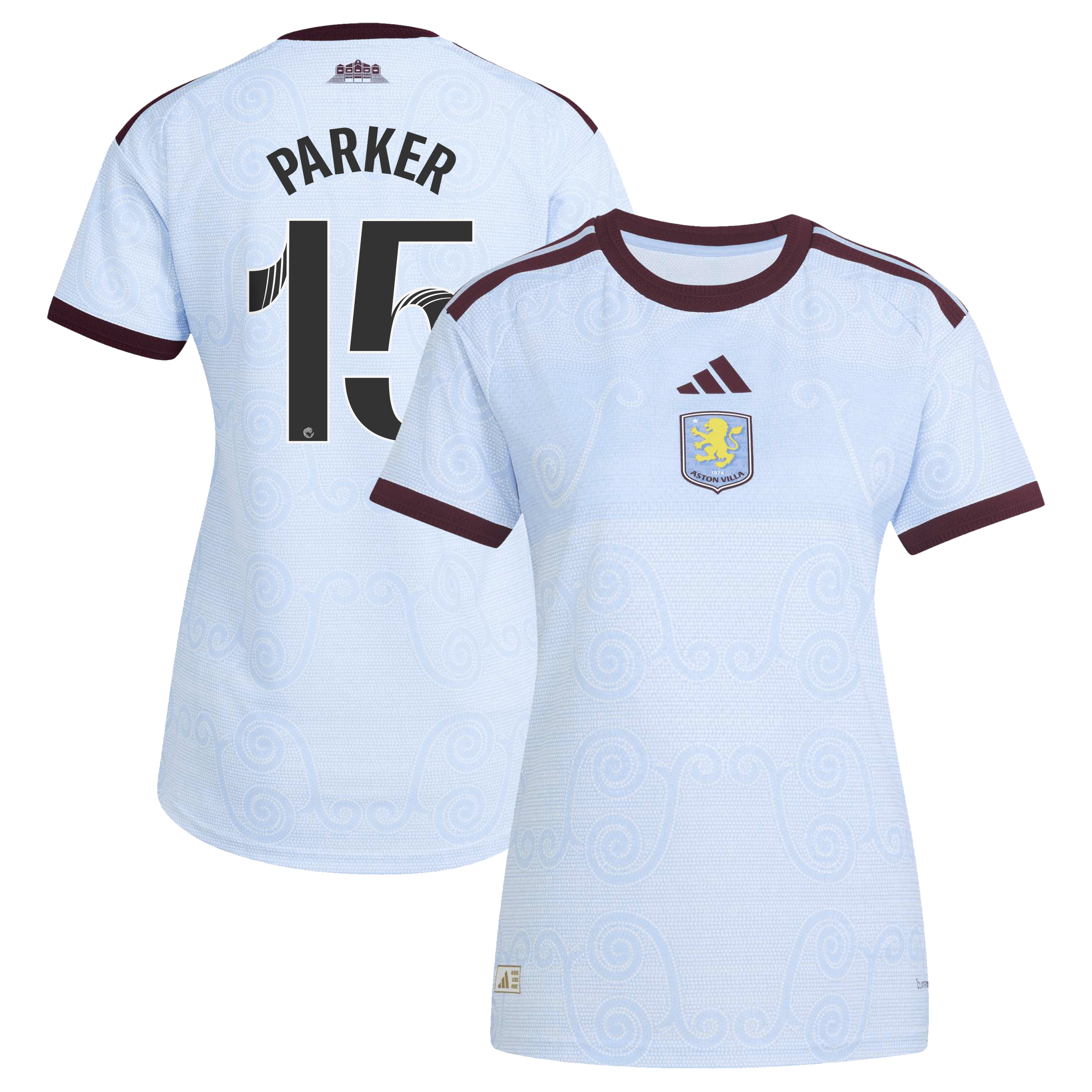 Aston Villa WSL adidas Third Authentic Shirt 2026-27 - Womens with Parker 15 printing, , rebel_hi-res