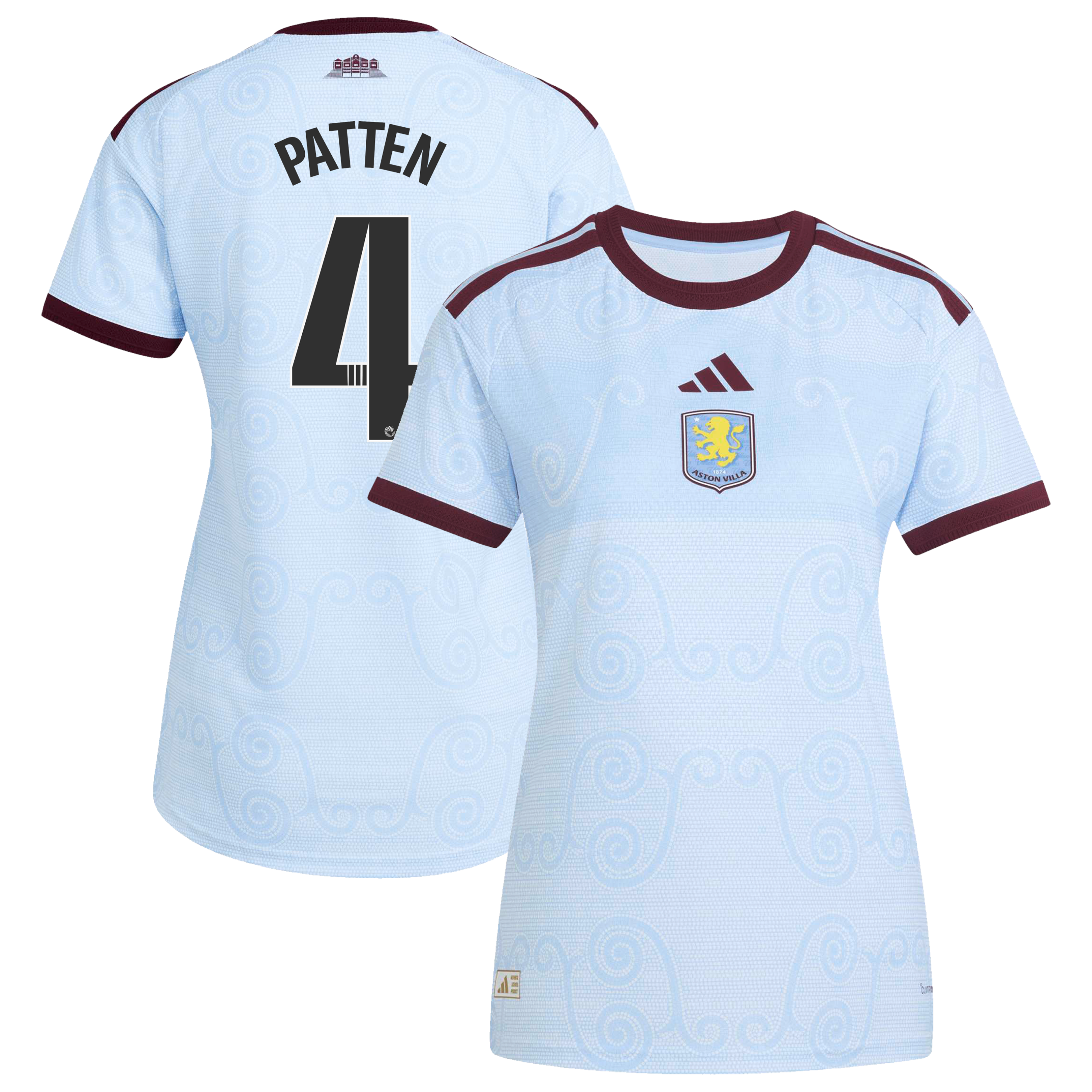 Aston Villa WSL adidas Third Authentic Shirt 2026-27 - Womens with Patten 4 printing, , rebel_hi-res