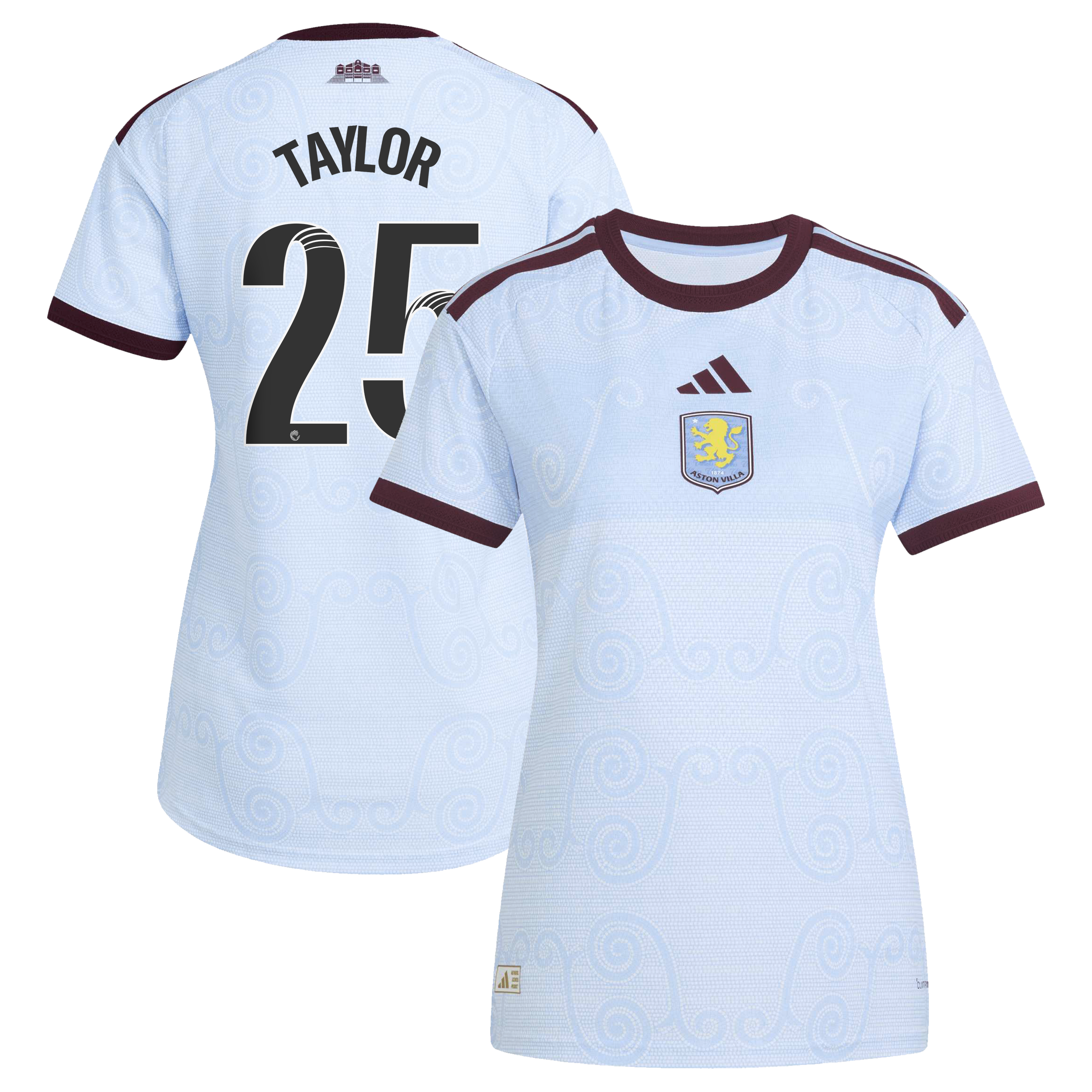 Aston Villa WSL adidas Third Authentic Shirt 2026-27 - Womens with Taylor 25 printing, , rebel_hi-res