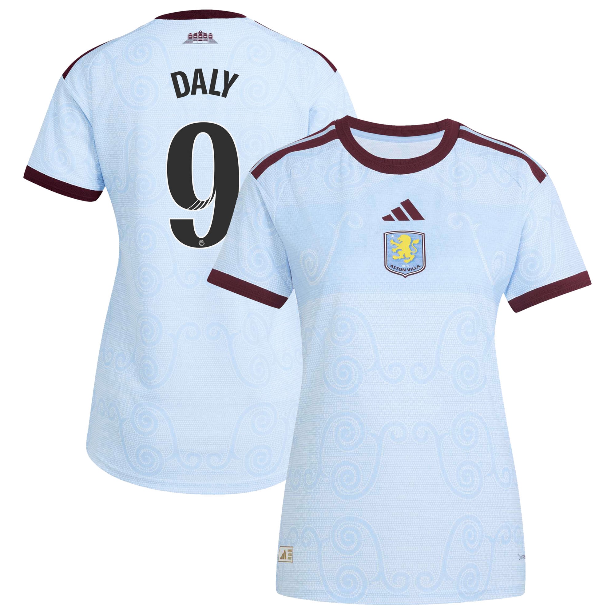 Aston Villa WSL adidas Third Authentic Shirt 2026-27 - Womens with Daly 9 printing, , rebel_hi-res