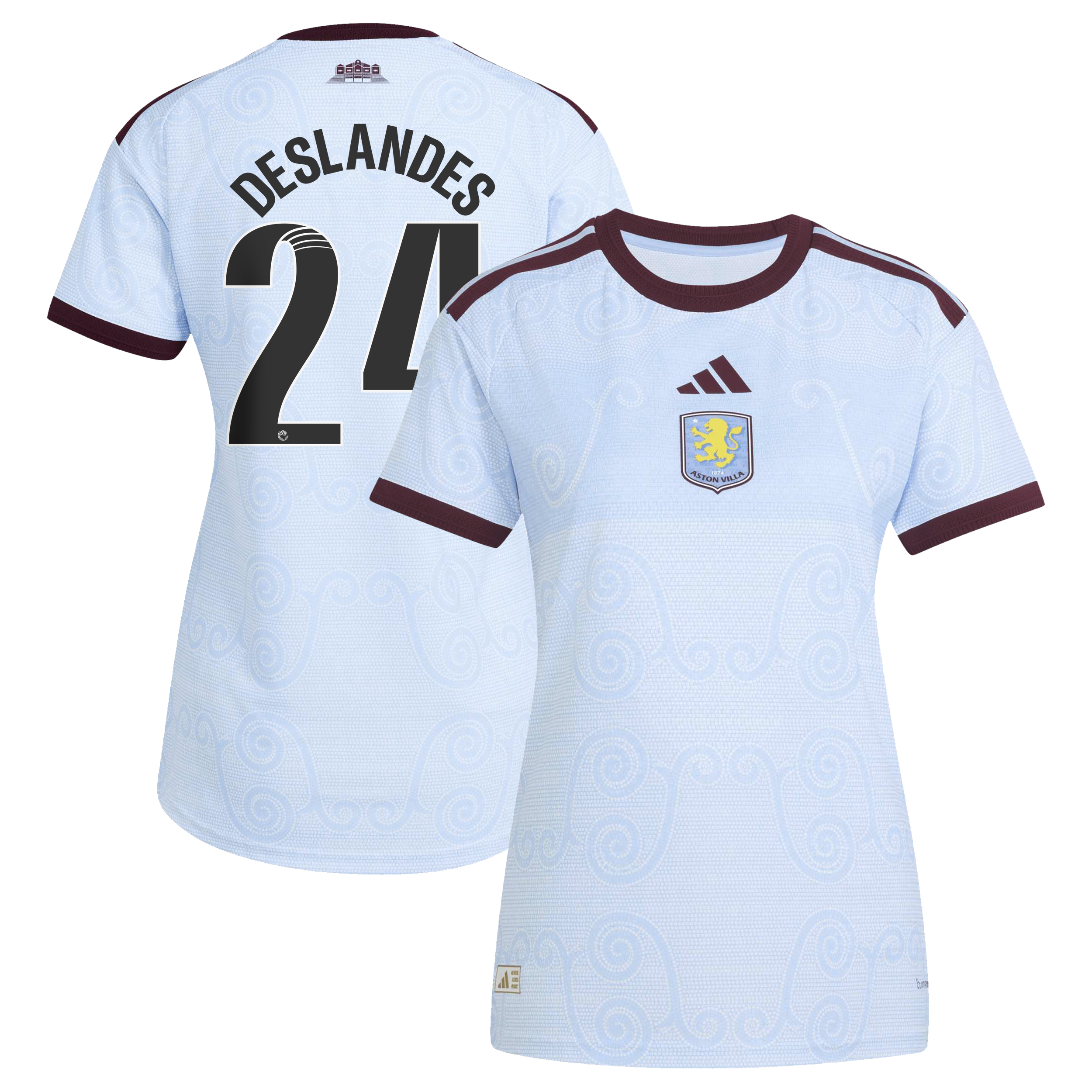 Aston Villa WSL adidas Third Authentic Shirt 2026-27 - Womens with Deslandes 24 printing, , rebel_hi-res