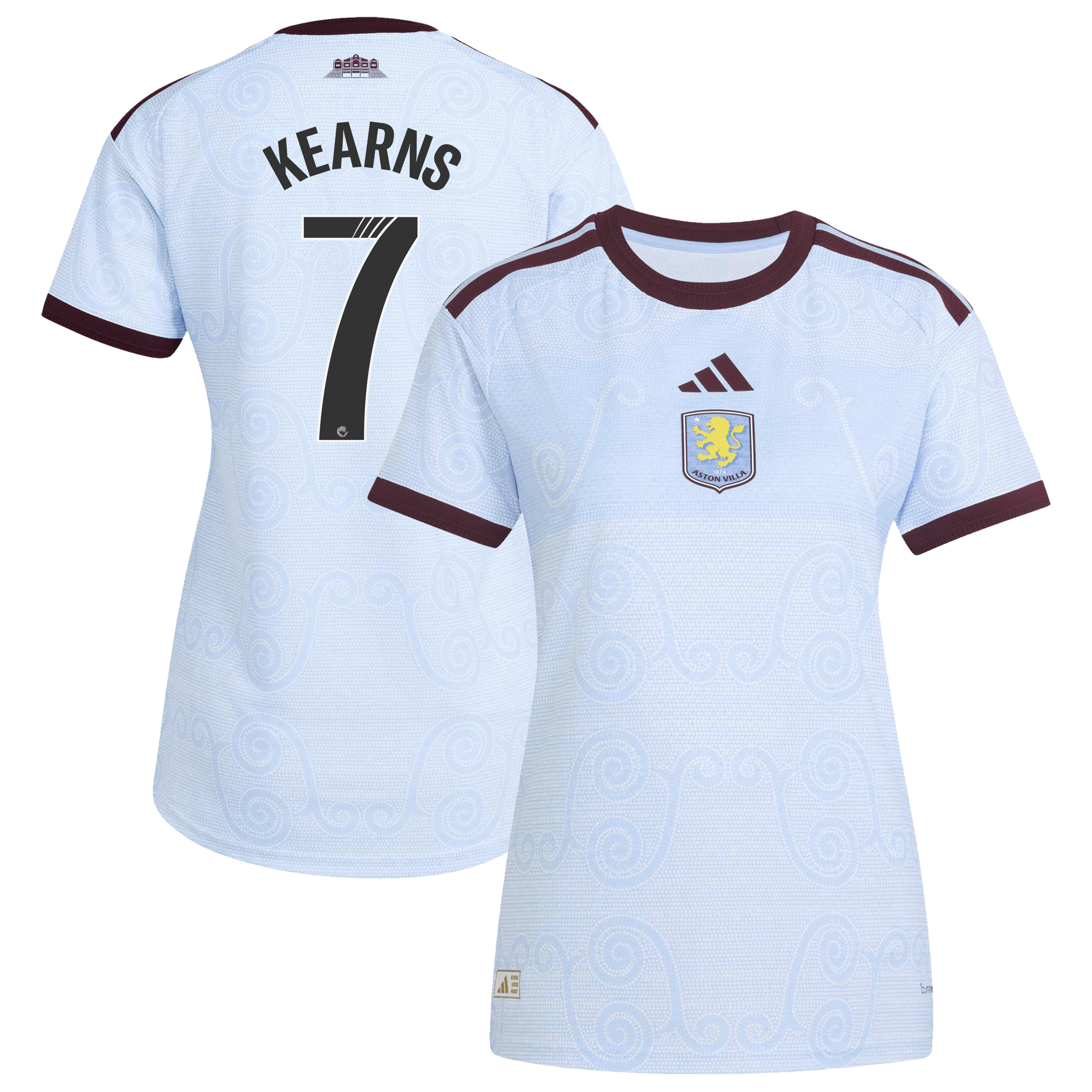 Aston Villa WSL adidas Third Authentic Shirt 2026-27 - Womens with Kearns 7 printing, , rebel_hi-res