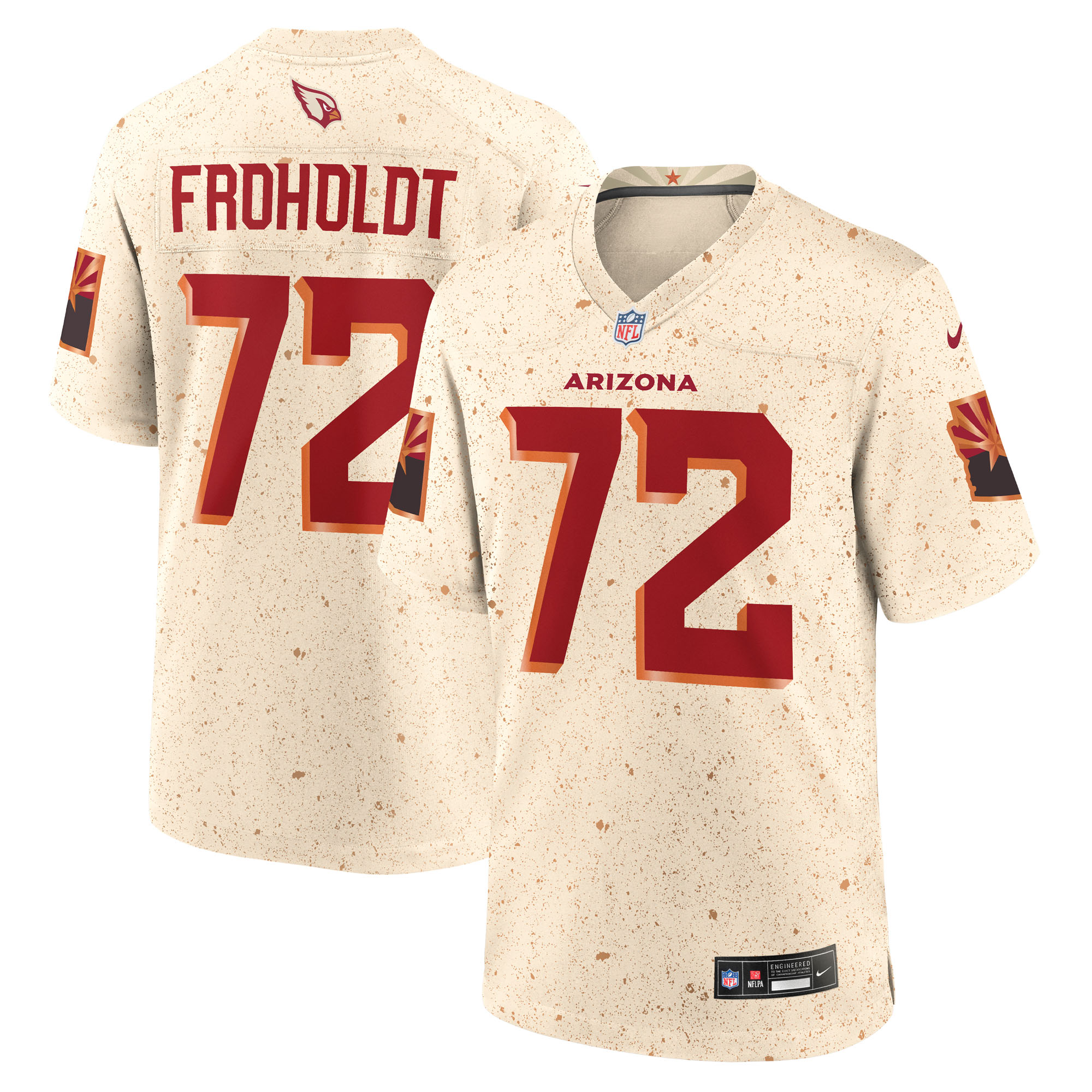 Arizona Cardinals Nike 2025 Rivalries Game Jersey - Natural - Hjalte Froholdt - Mens, , rebel_hi-res