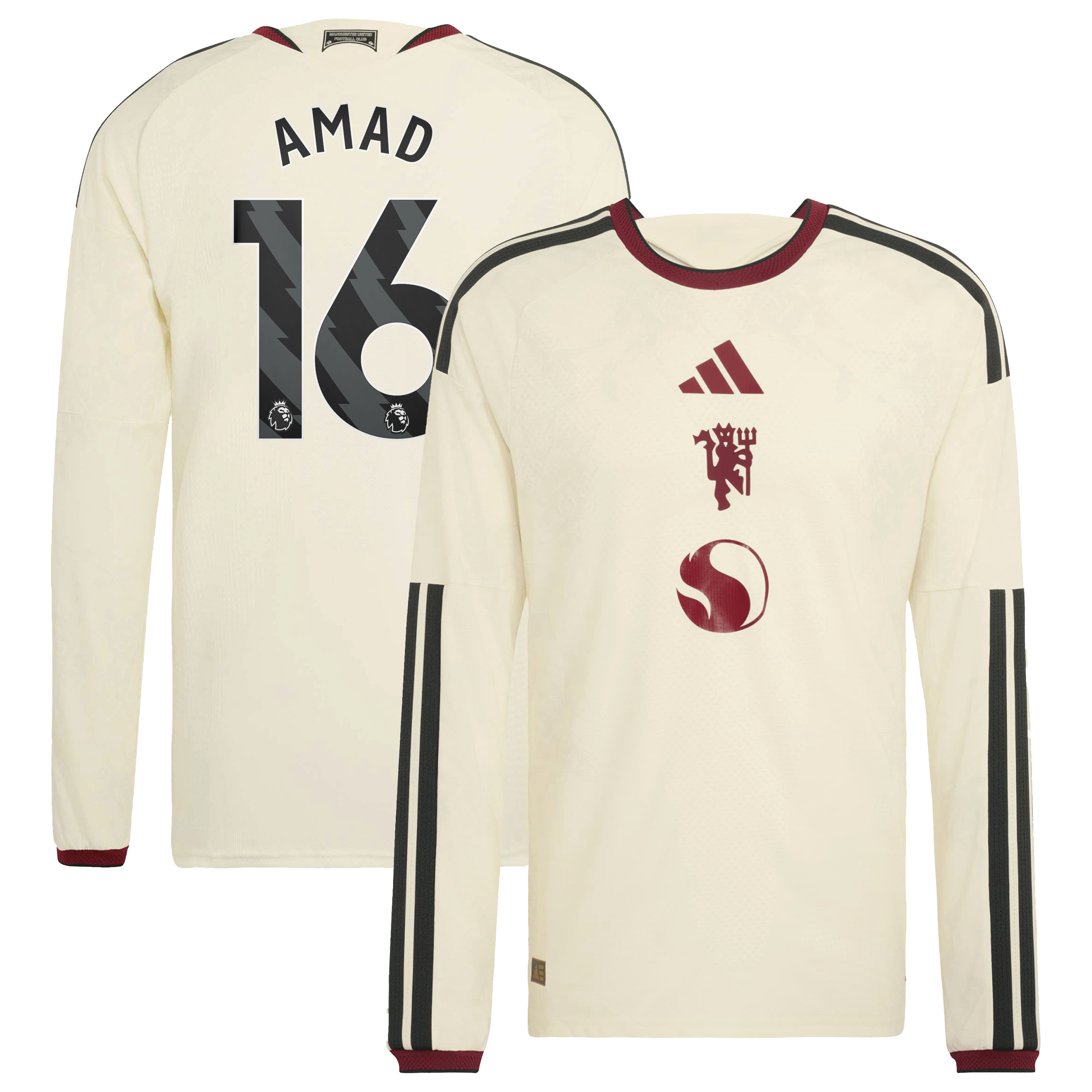 Manchester United adidas Third Authentic Shirt 2026-27 - Long Sleeve with Amad 16 printing