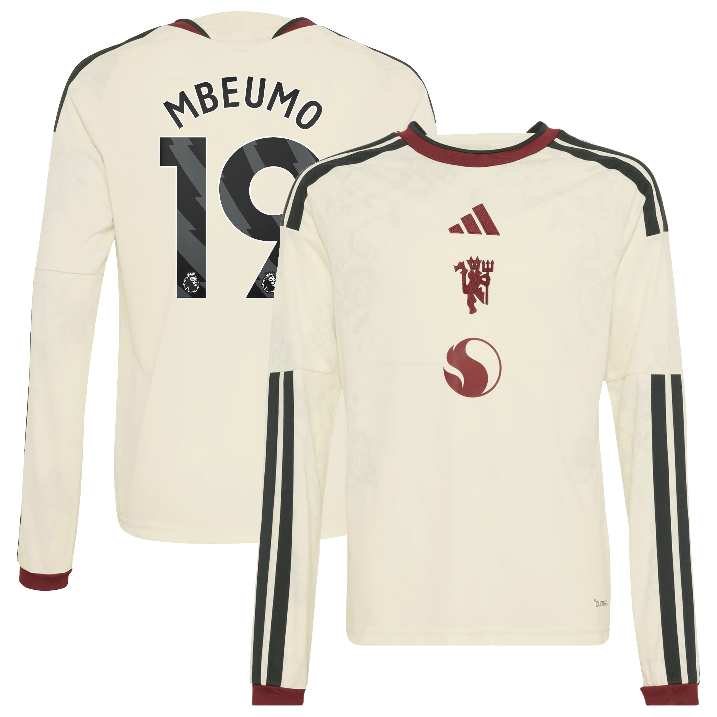Manchester United adidas Third Shirt 2026-27 - Long Sleeve - Kids with Mbeumo 19 printing