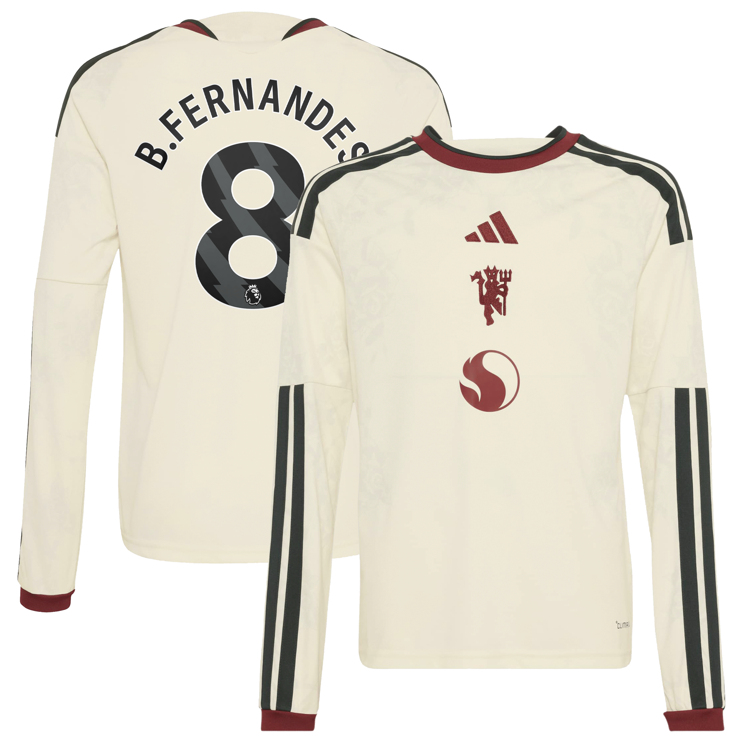 Manchester United adidas Third Shirt 2026-27 - Long Sleeve - Kids with B.Fernandes 8 printing