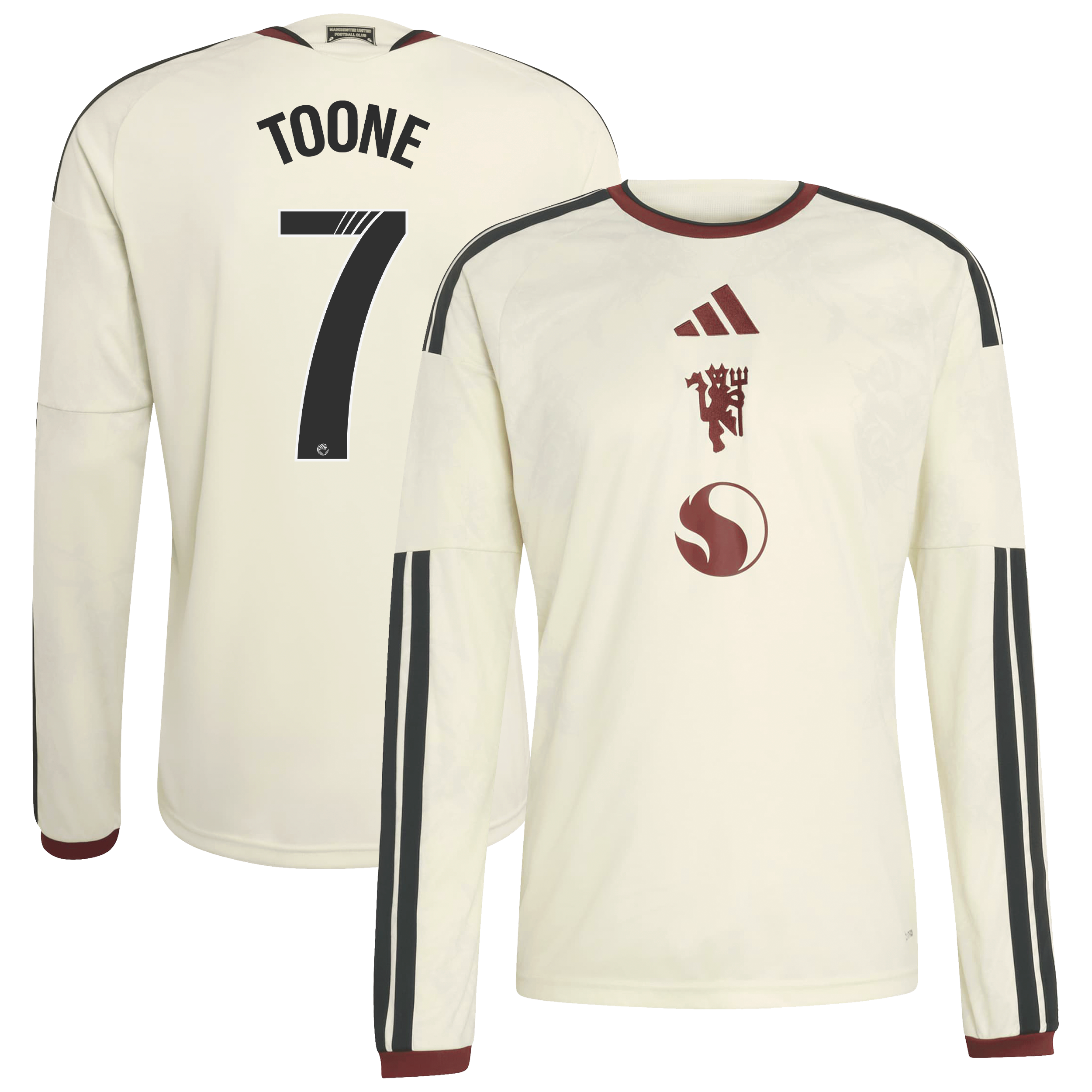 Manchester United adidas WSL Third Shirt 2026-27 - Long Sleeve with Toone 7 printing