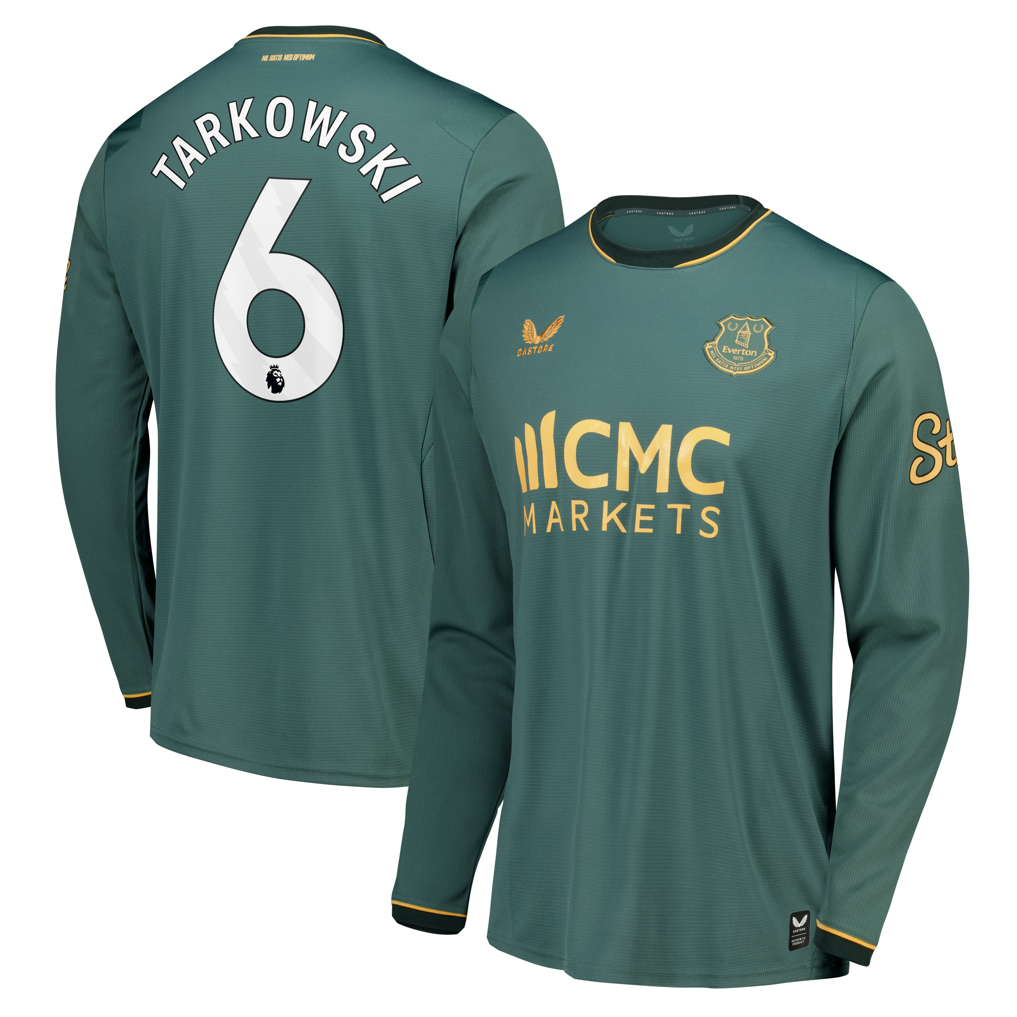 Everton Castore Third Replica Shirt 2026-27 - Long Sleeve with Tarkowski 6 printing