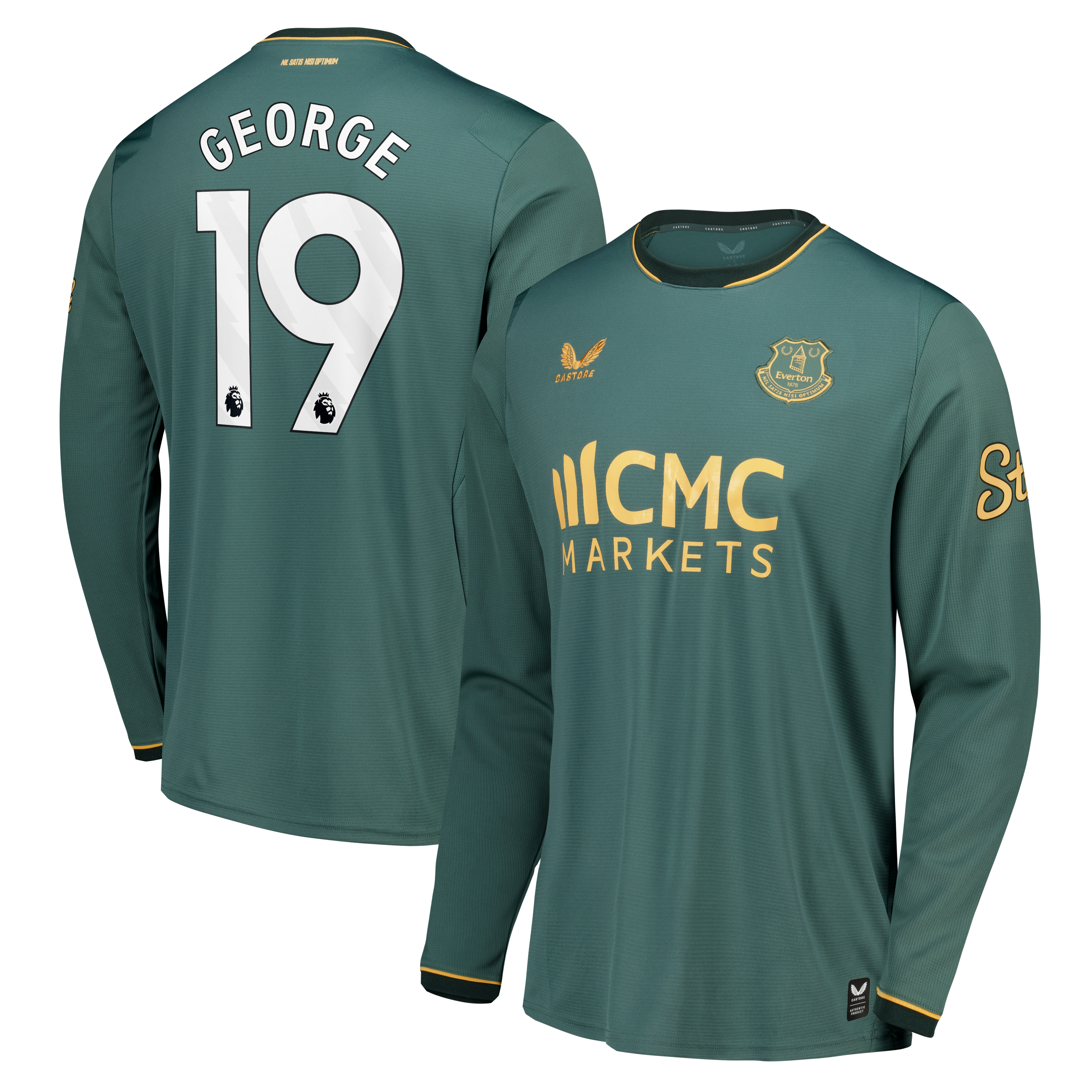 Everton Castore Third Replica Shirt 2026-27 - Long Sleeve with George 19 printing