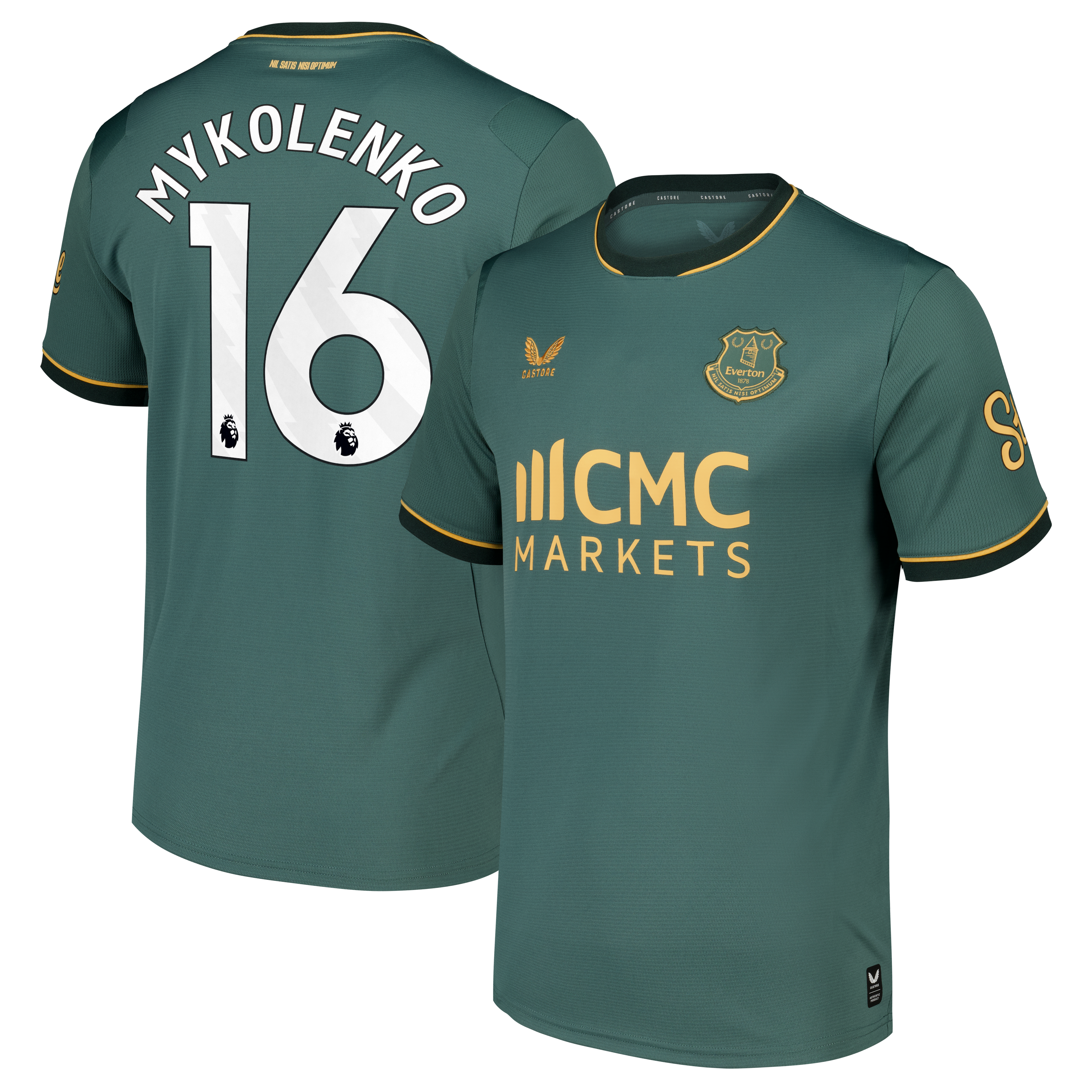 Everton Castore Third Replica Shirt 2026-27 with Mykolenko 16 printing