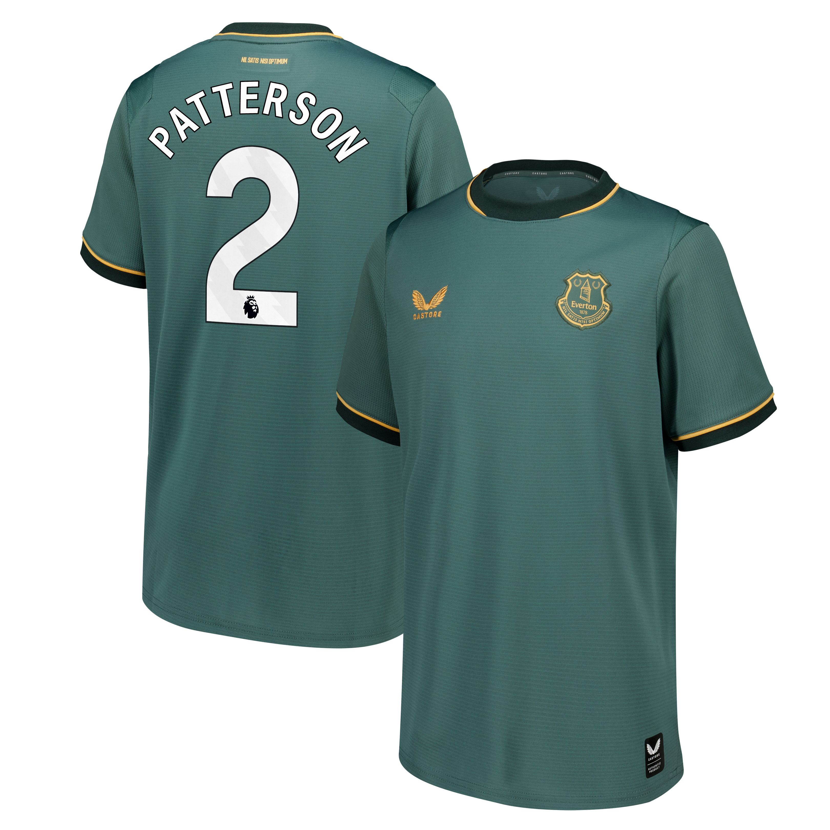 Everton Castore Third Replica Shirt 2026-27 - Kids with Patterson 2 printing