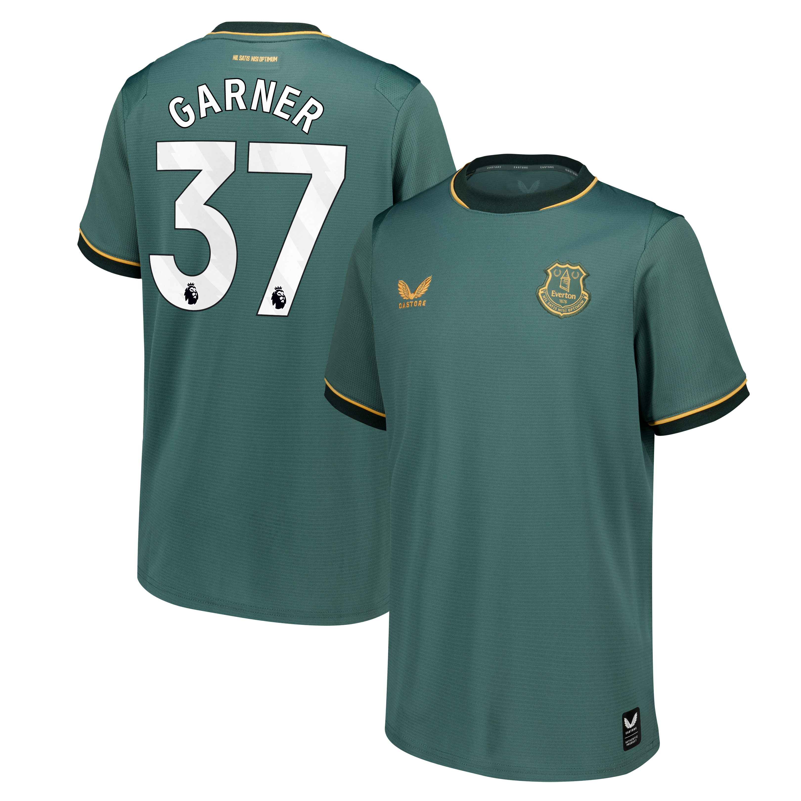 Everton Castore Third Replica Shirt 2026-27 - Kids with Garner 37 printing