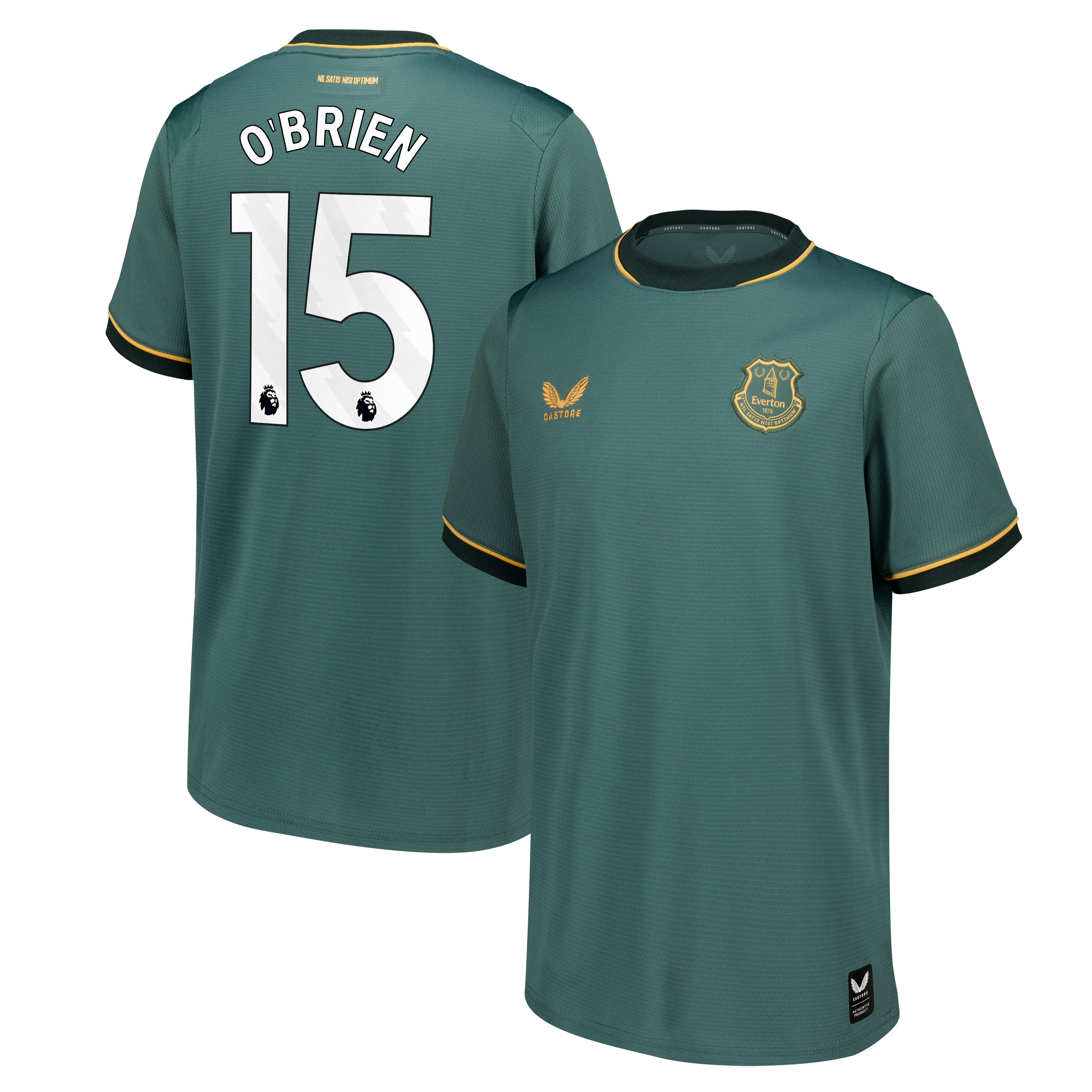 Everton Castore Third Replica Shirt 2026-27 - Kids with O'Brien 15 printing