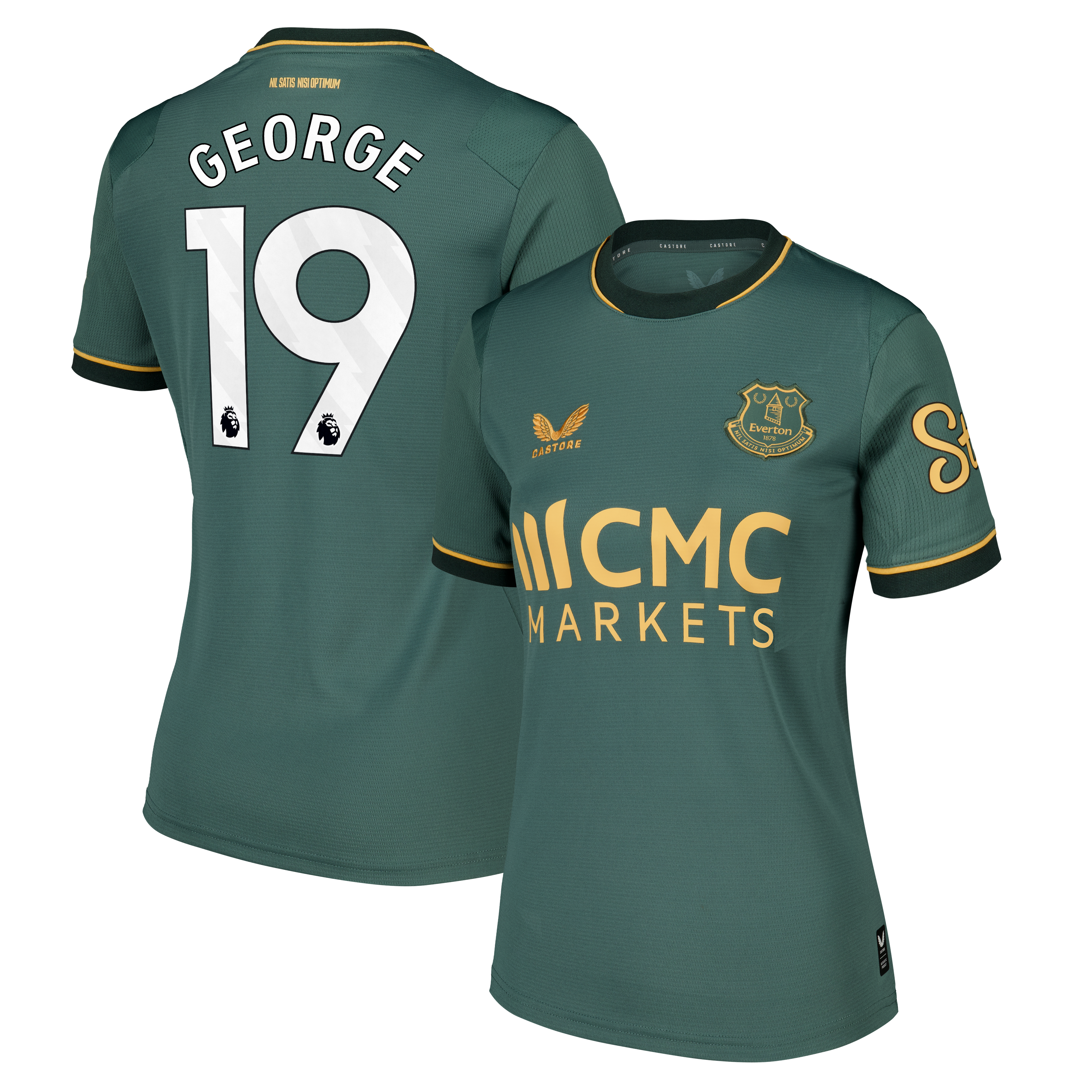 Everton Castore Third Replica Shirt 2026-27 - Womens with George 19 printing, , rebel_hi-res