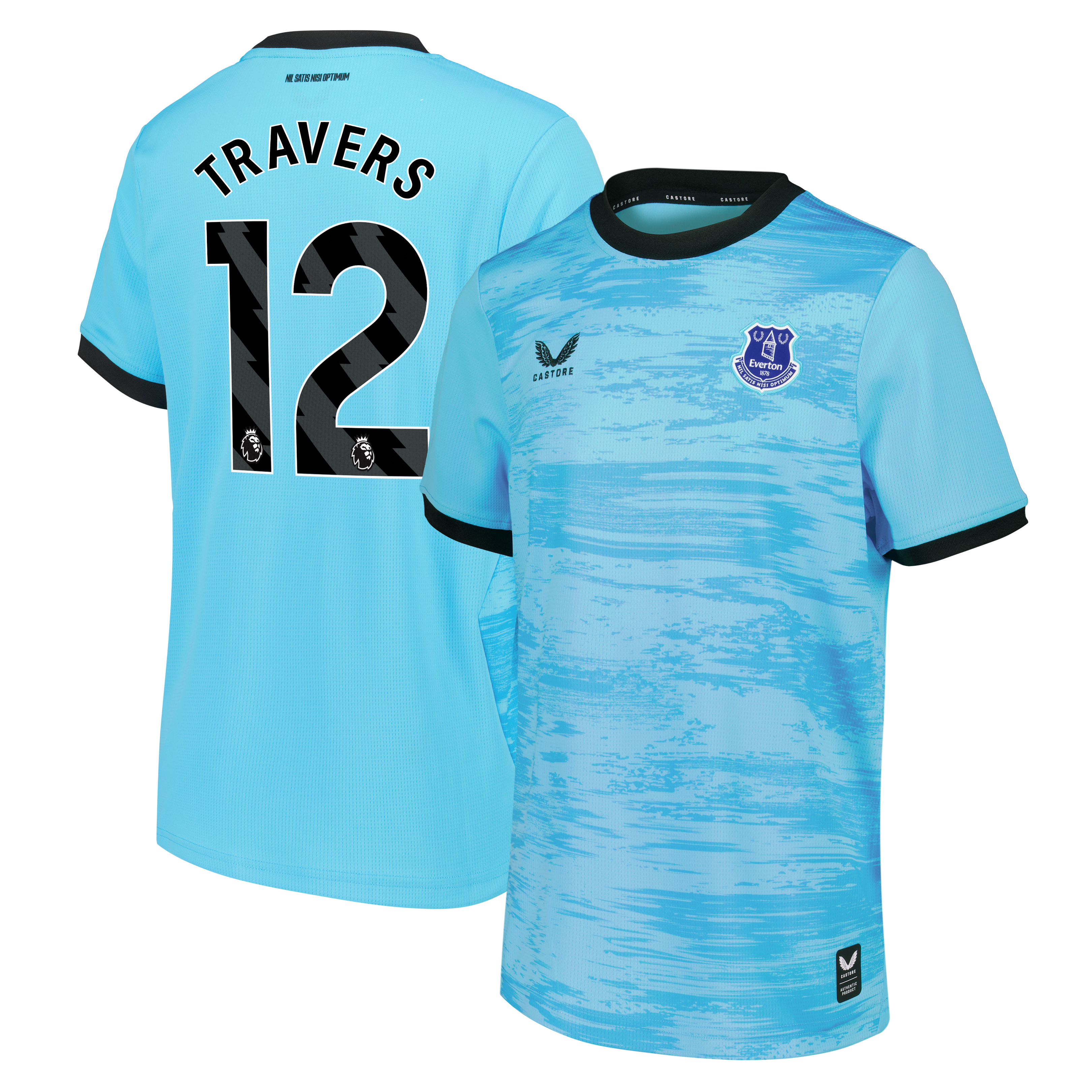Everton Castore Third Goalkeeper Shirt 2026-27 - Kids with Travers 12 printing