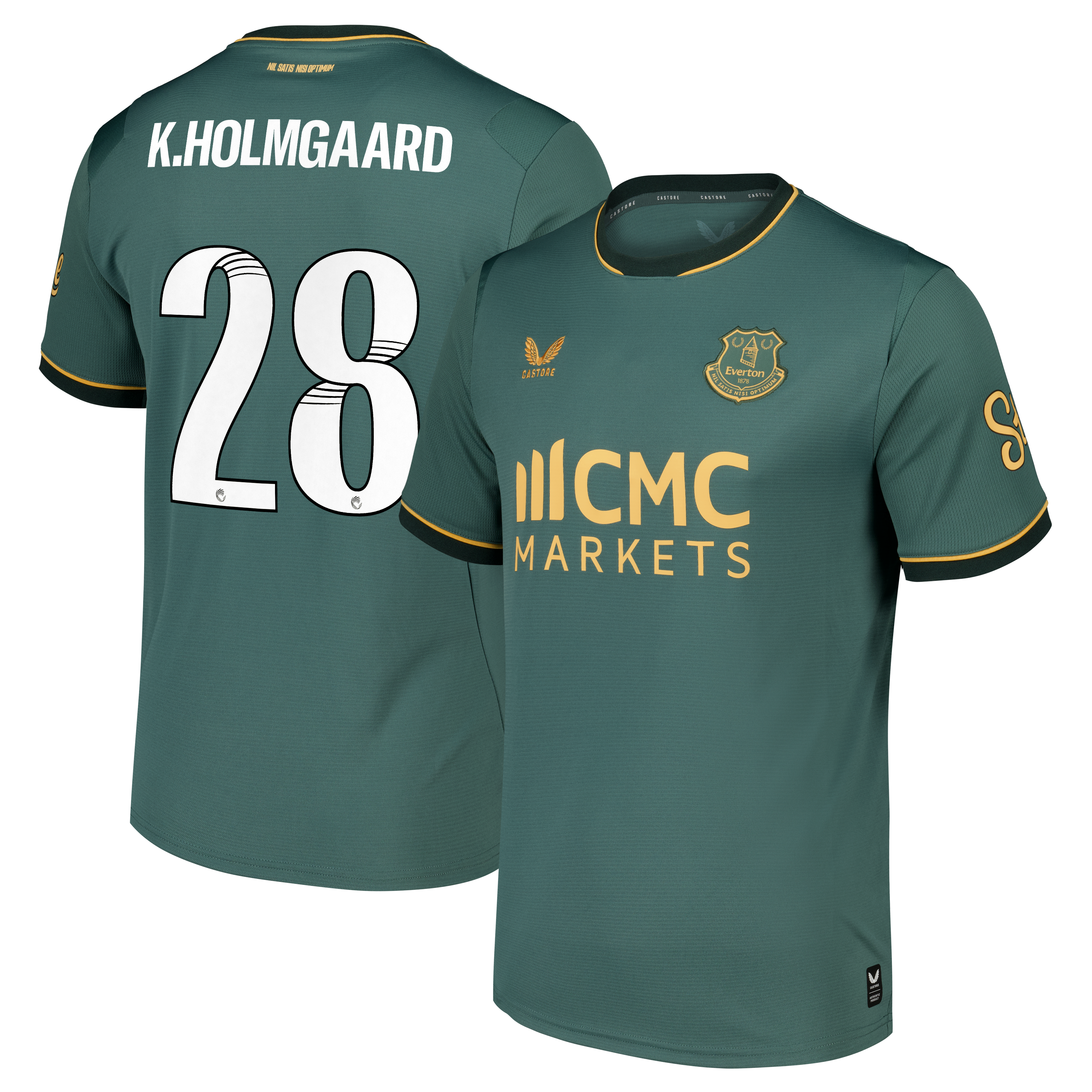 Everton WSL Castore Third Replica Shirt 2026-27 with K.Holmgaard 28 printing