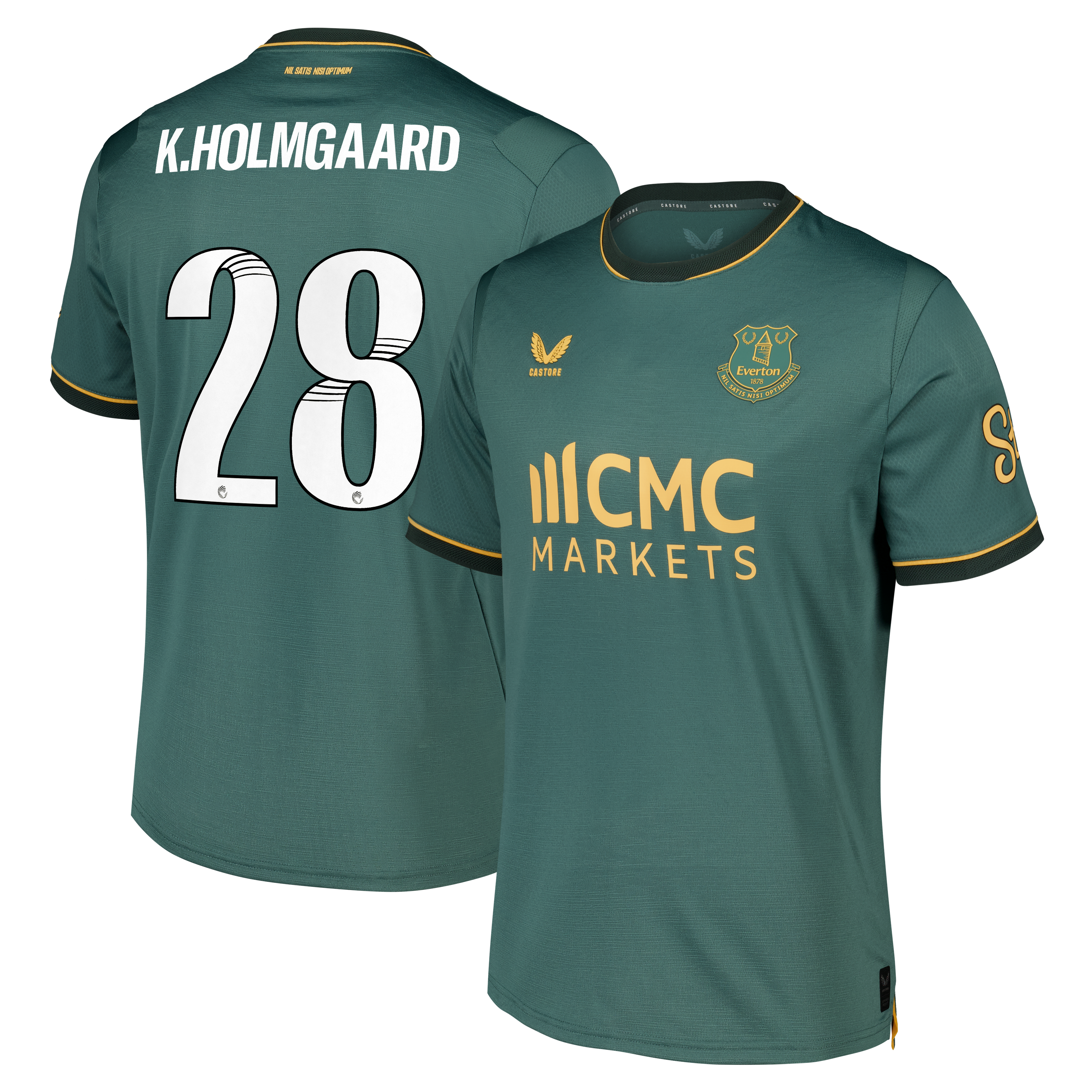 Everton WSL Castore Third Pro Shirt 2026-27 with K.Holmgaard 28 printing