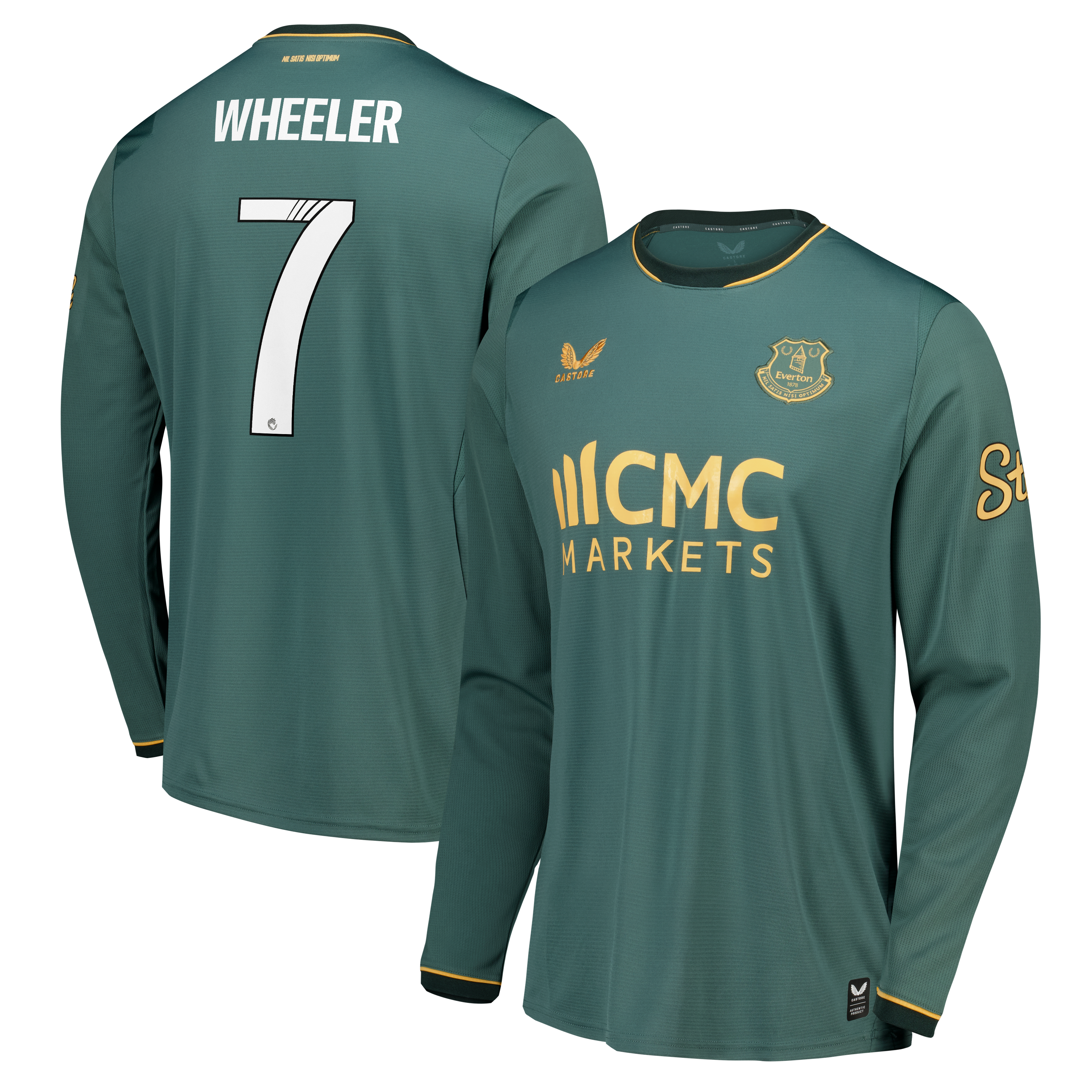 Everton WSL Castore Third Replica Shirt 2026-27 - Long Sleeve with Wheeler 7 printing