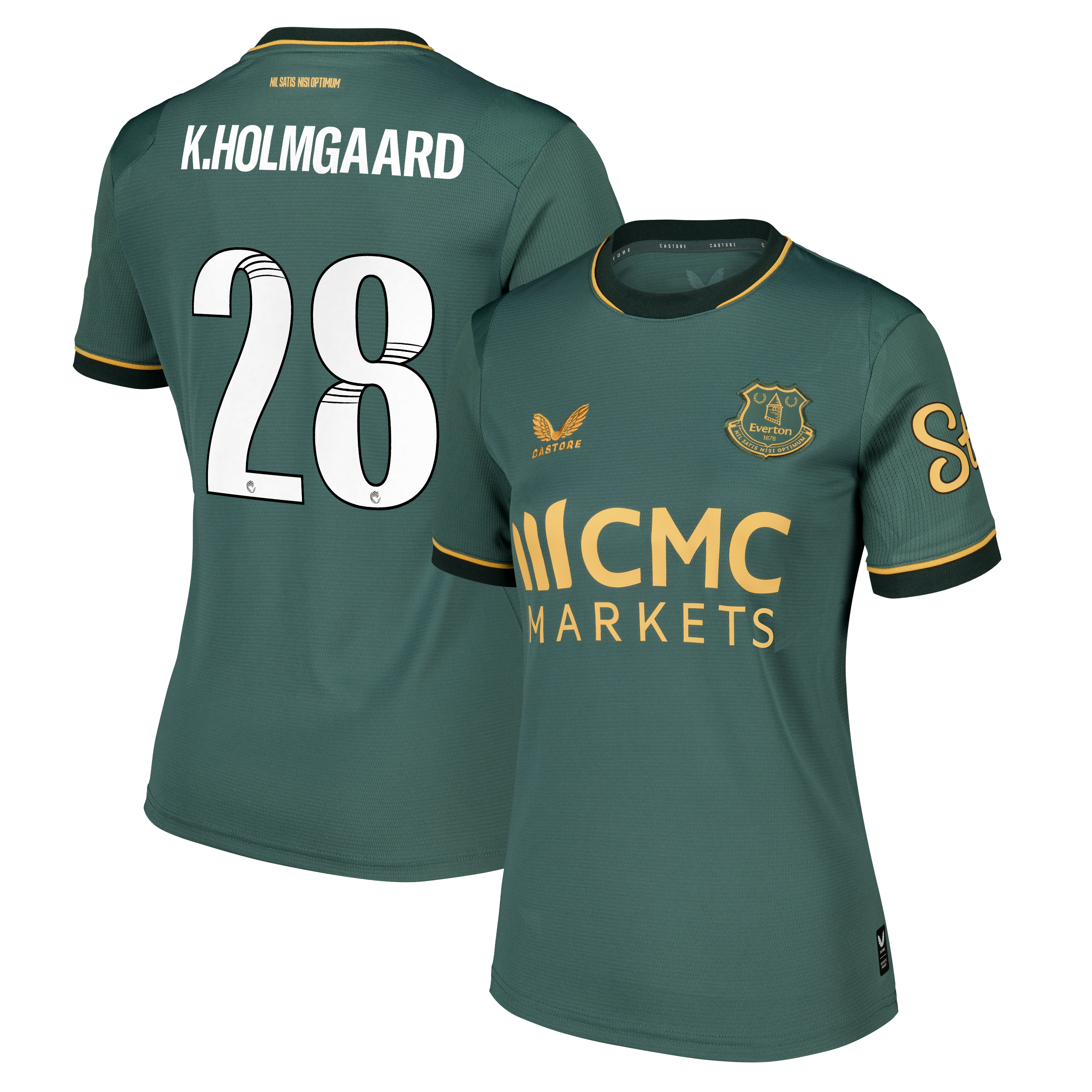 Everton WSL Castore Third Replica Shirt 2026-27 - Womens with K.Holmgaard 28 printing