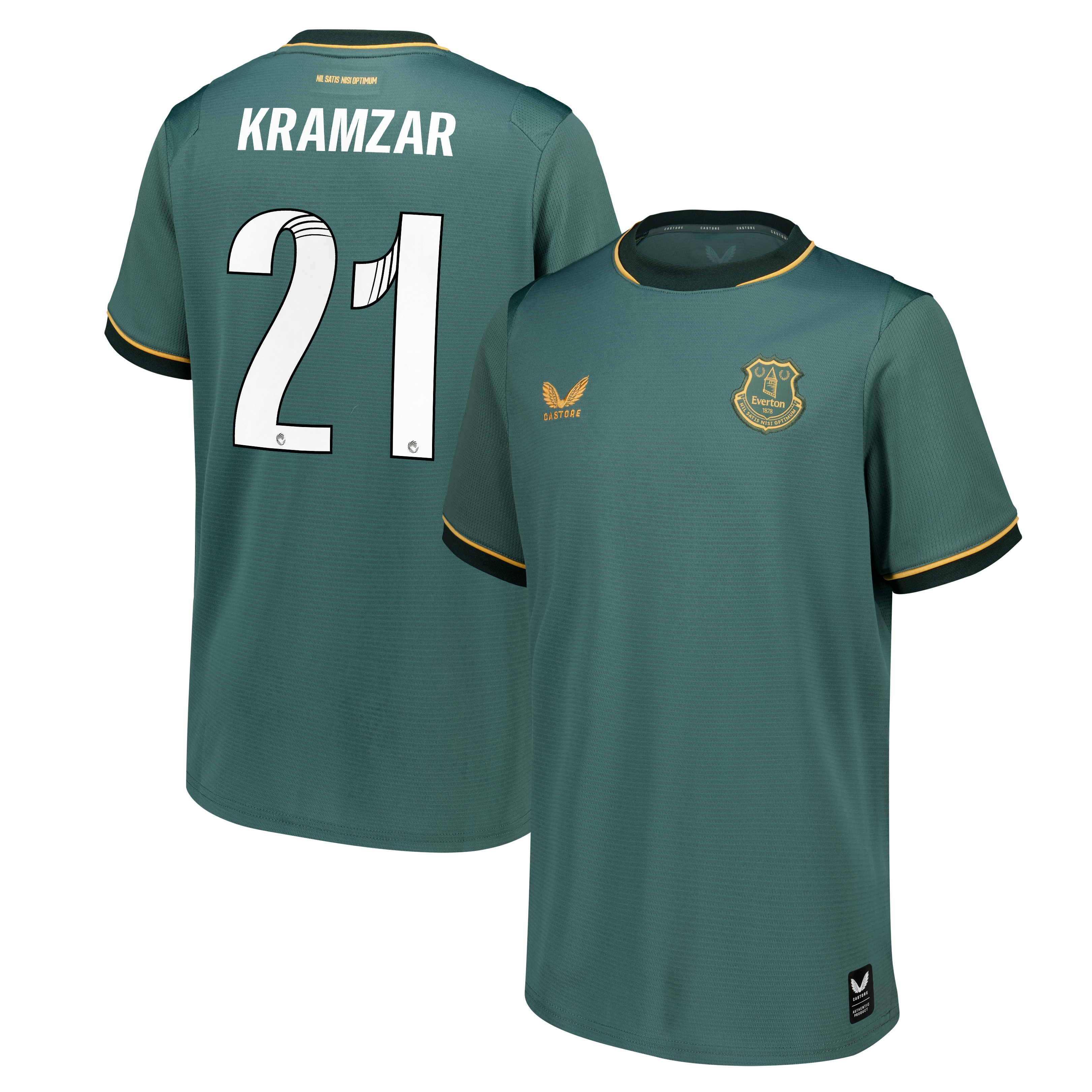 Everton WSL Castore Third Replica Shirt 2026-27 - Kids with Kramzar 21 printing