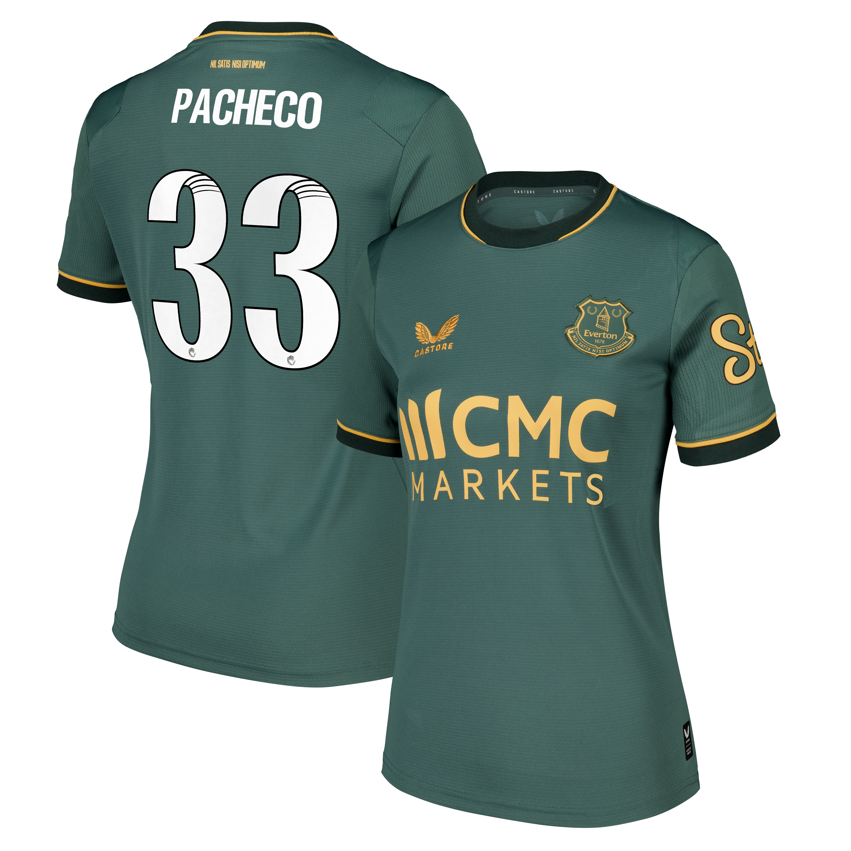 Everton WSL Castore Third Replica Shirt 2026-27 - Womens with Pacheco 33 printing