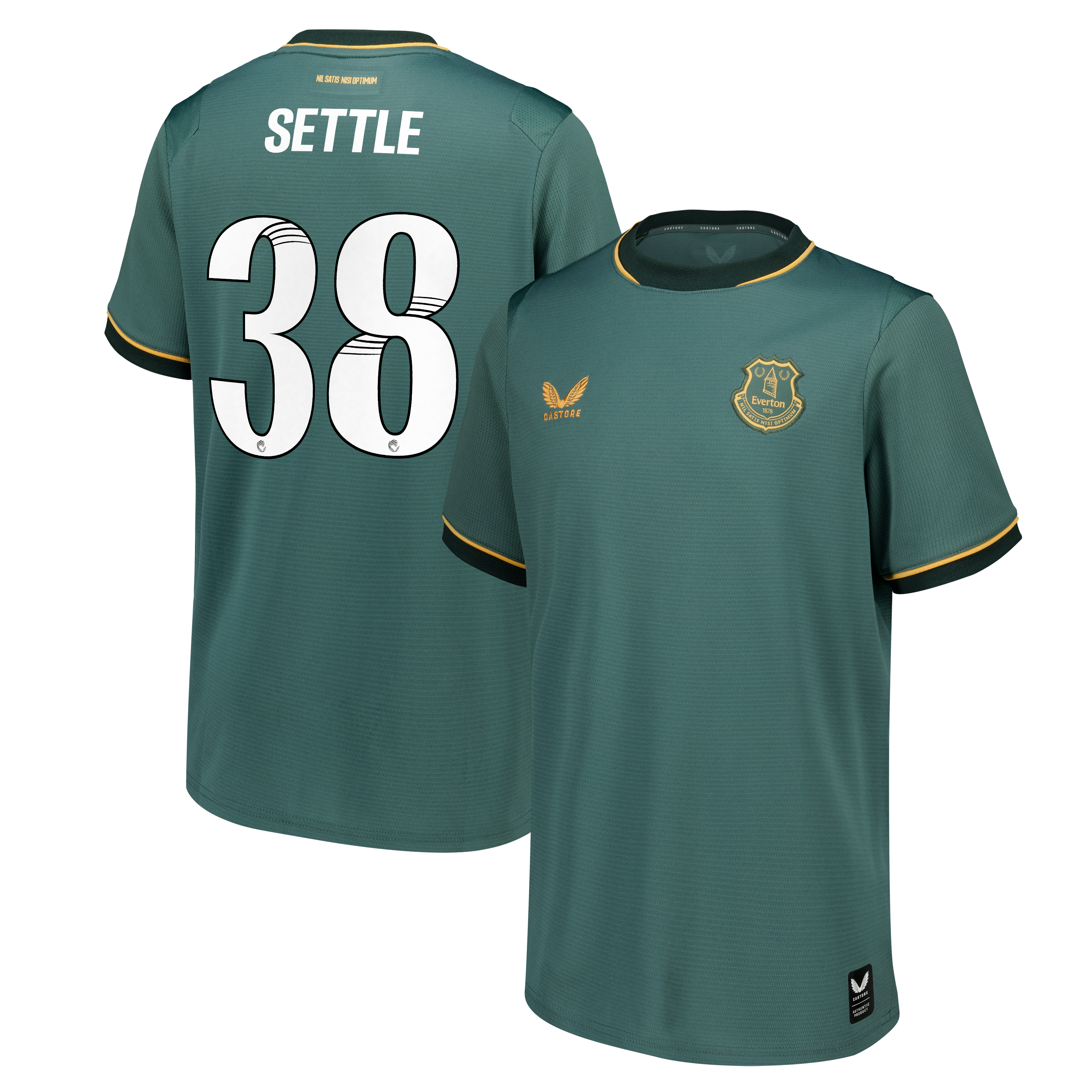 Everton WSL Castore Third Replica Shirt 2026-27 - Kids with Settle 38 printing