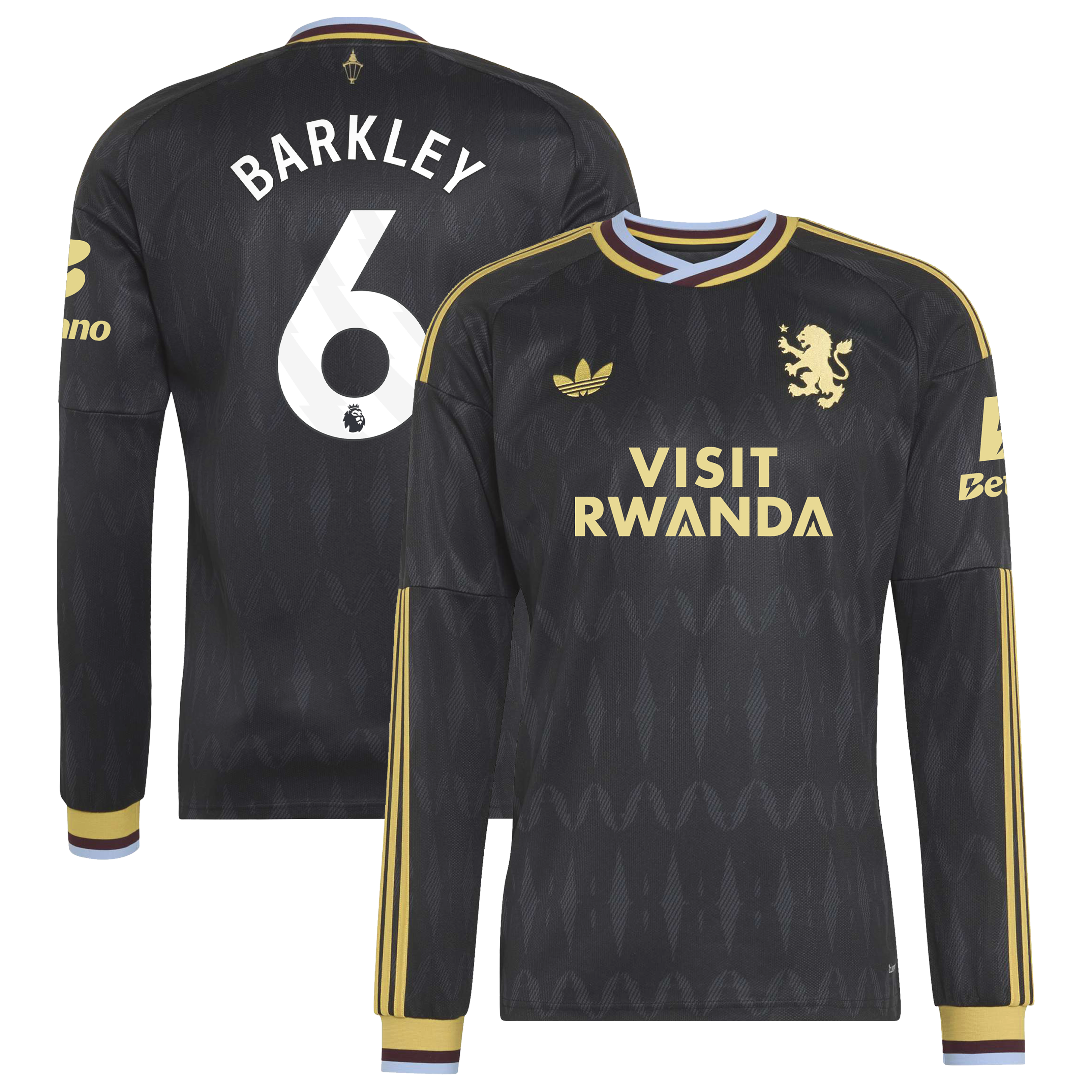 Aston Villa adidas Away Shirt 2026-27 - Long Sleeve with Barkley 6 printing, , rebel_hi-res