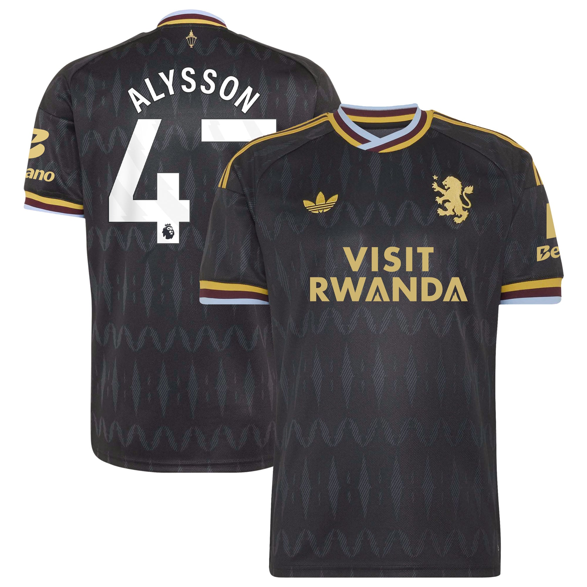 Aston Villa adidas Away Shirt 2026-27 with Alysson 47 printing