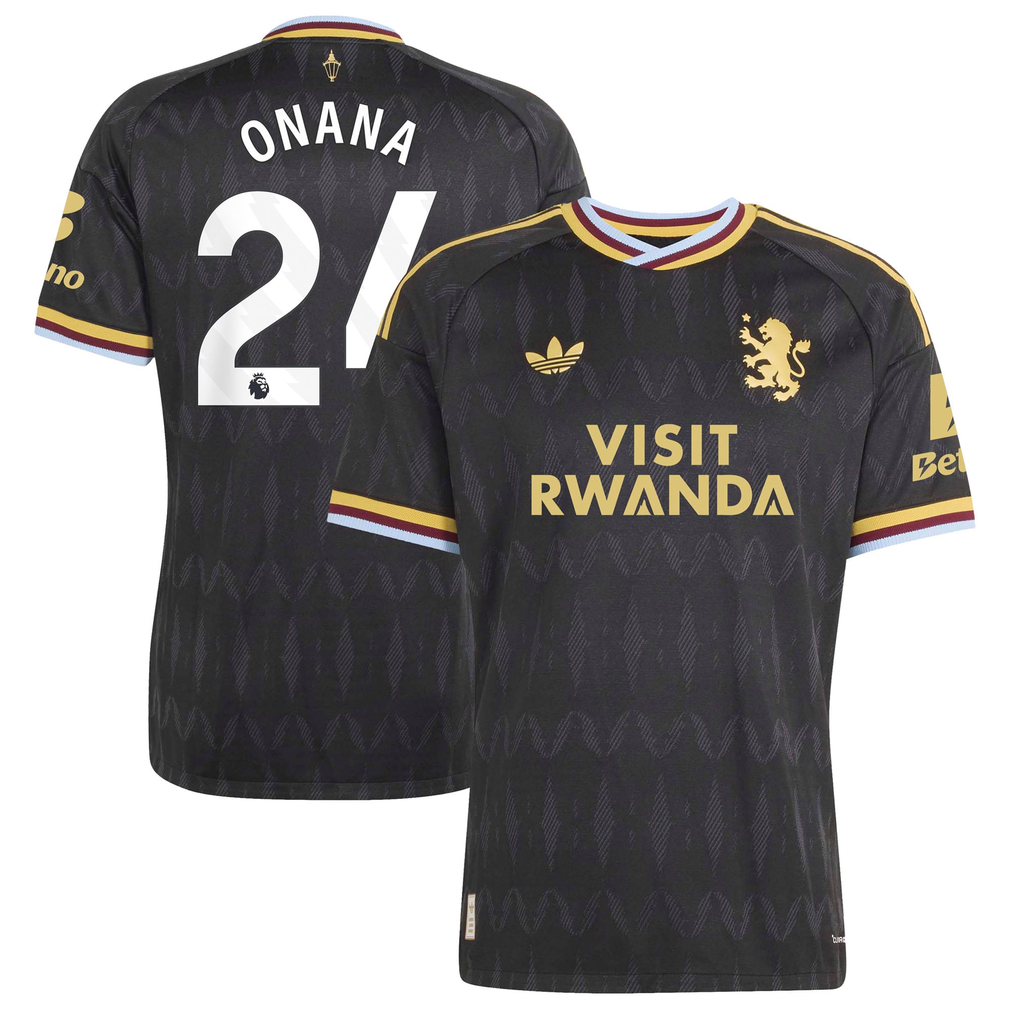 Aston Villa adidas Away Authentic Shirt 2026-27 with Onana 24 printing