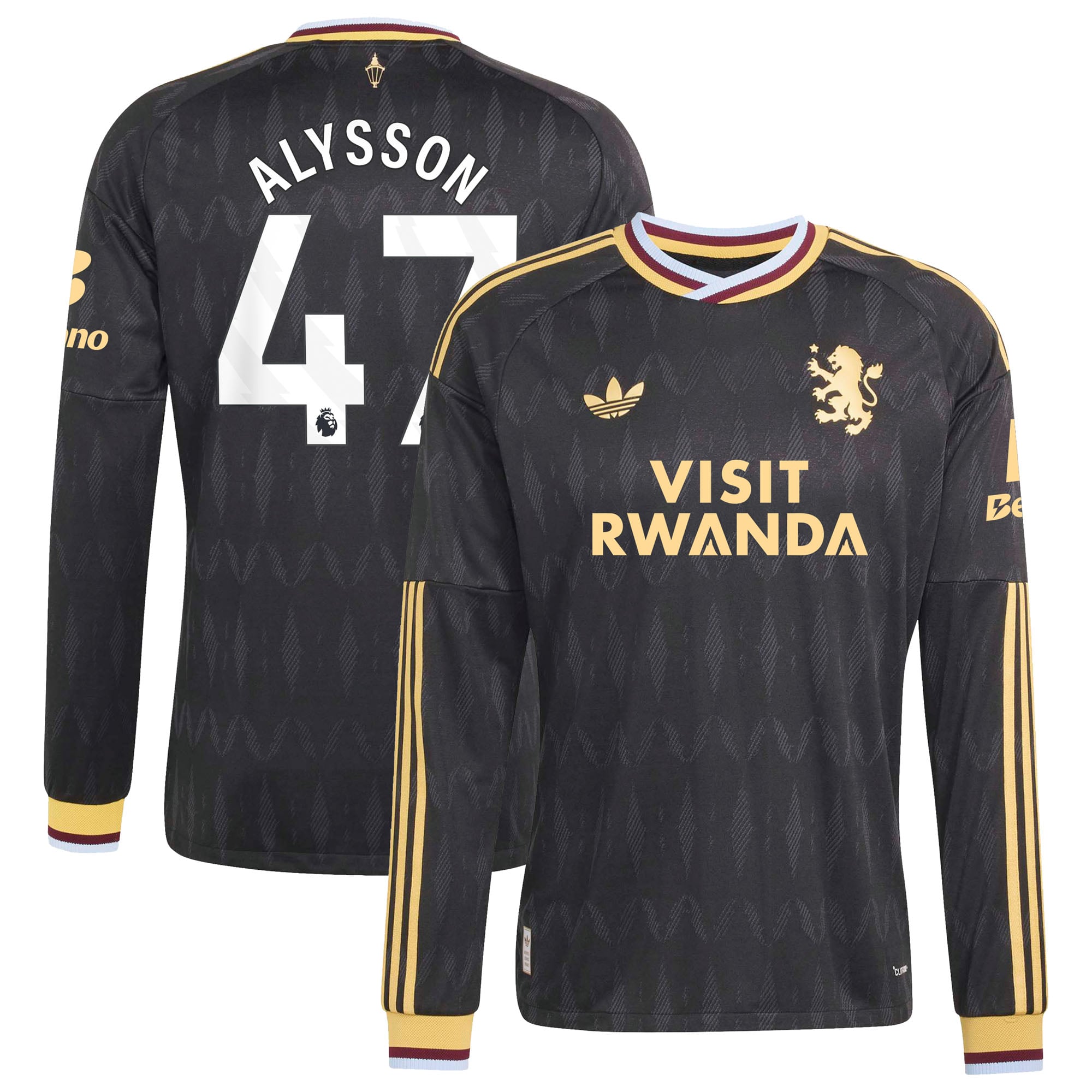 Aston Villa adidas Away Authentic Shirt 2026-27 - Long Sleeve with Alysson 47 printing