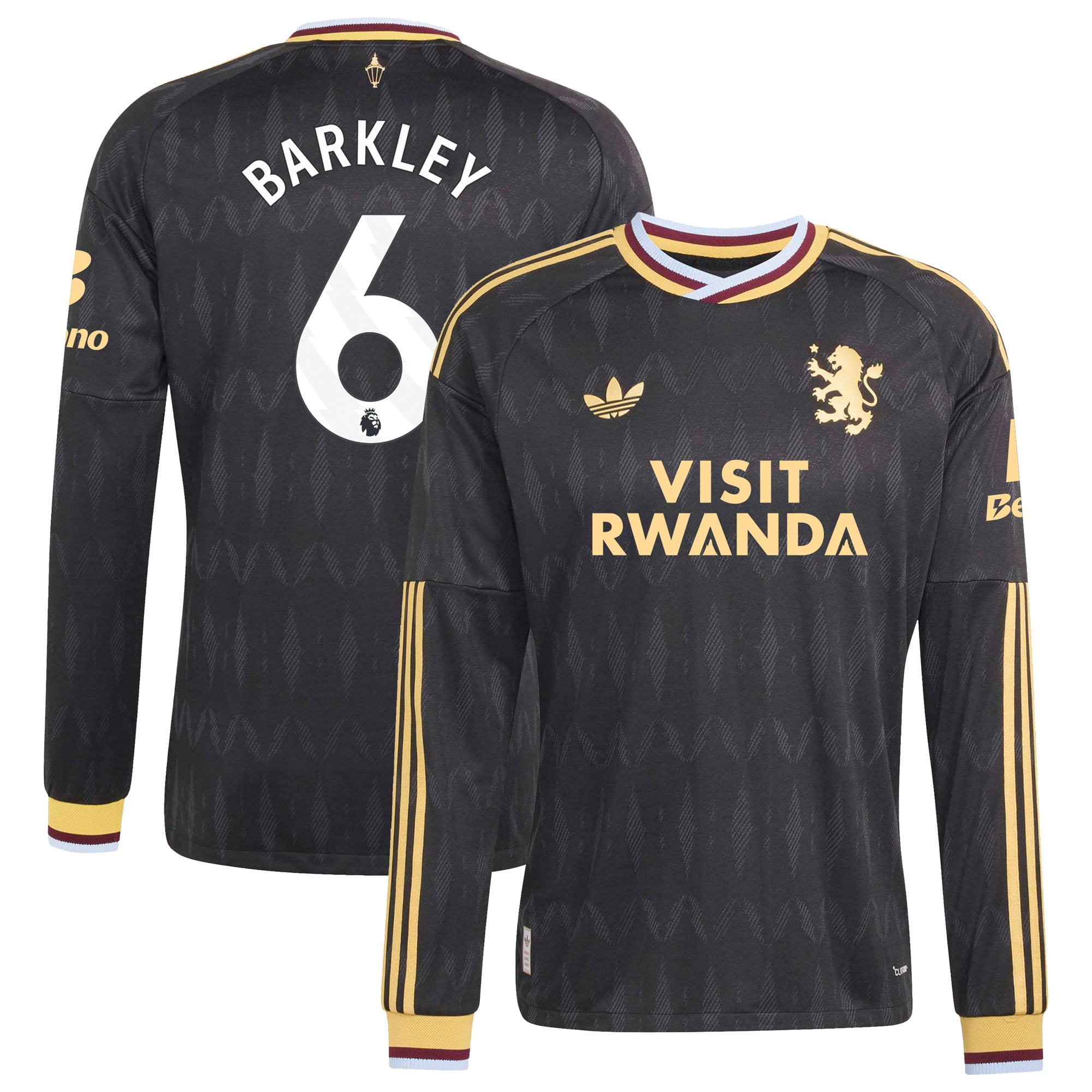 Aston Villa adidas Away Authentic Shirt 2026-27 - Long Sleeve with Barkley 6 printing