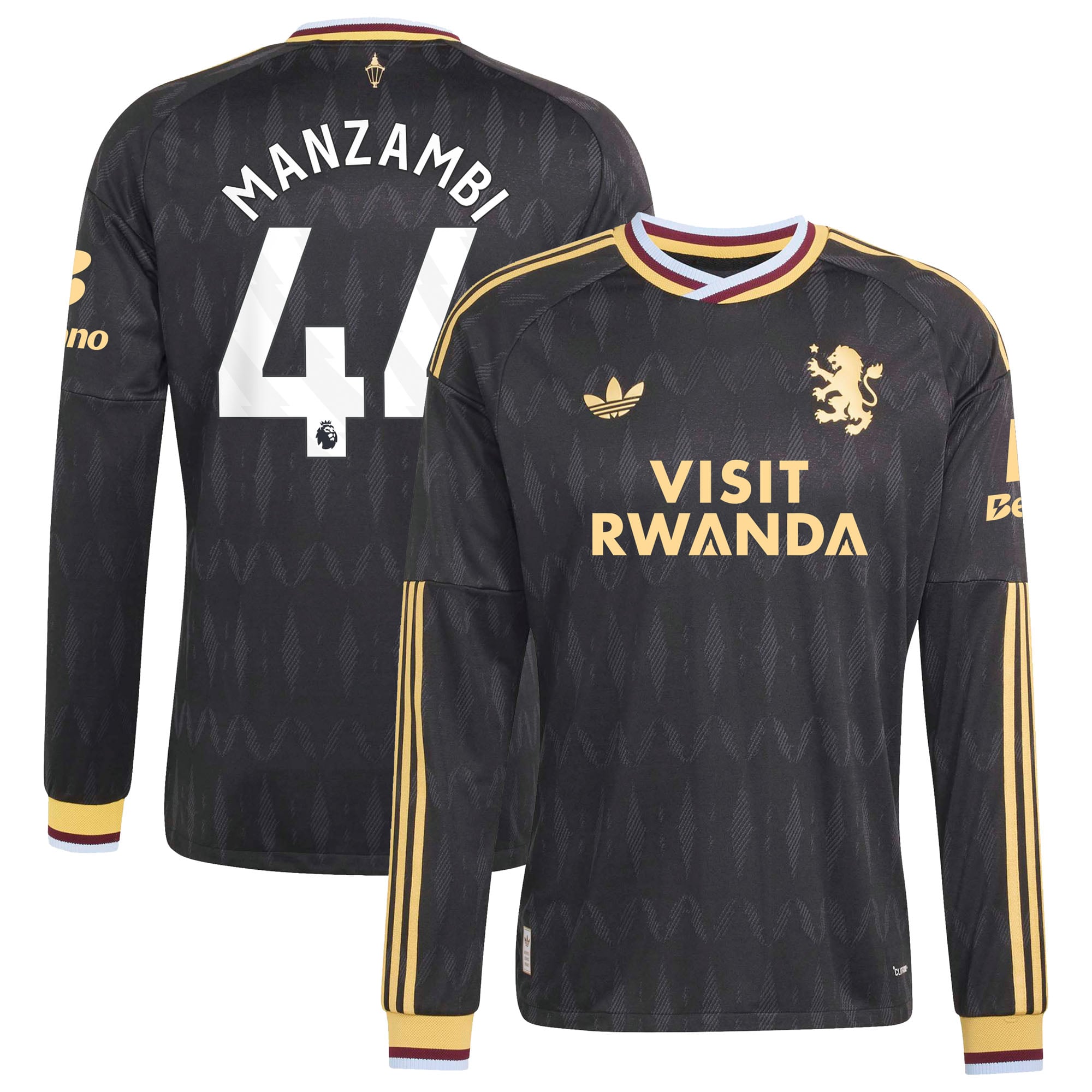 Aston Villa adidas Away Authentic Shirt 2026-27 - Long Sleeve with Manzambi 44 printing