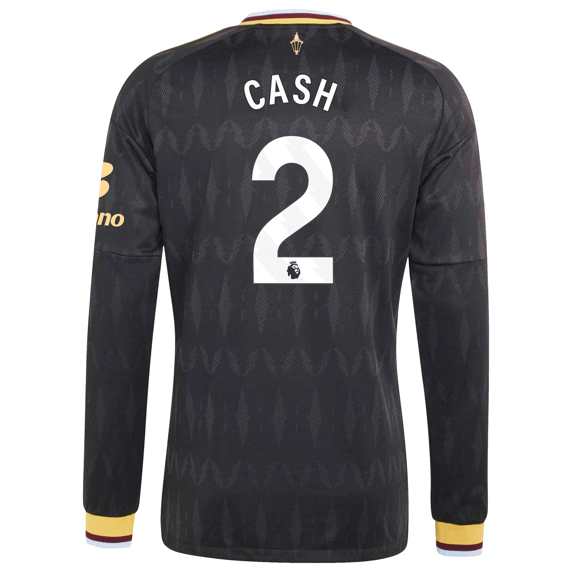 Aston Villa adidas Away Authentic Shirt 2026-27 - Long Sleeve with Cash 2 printing, , rebel_hi-res