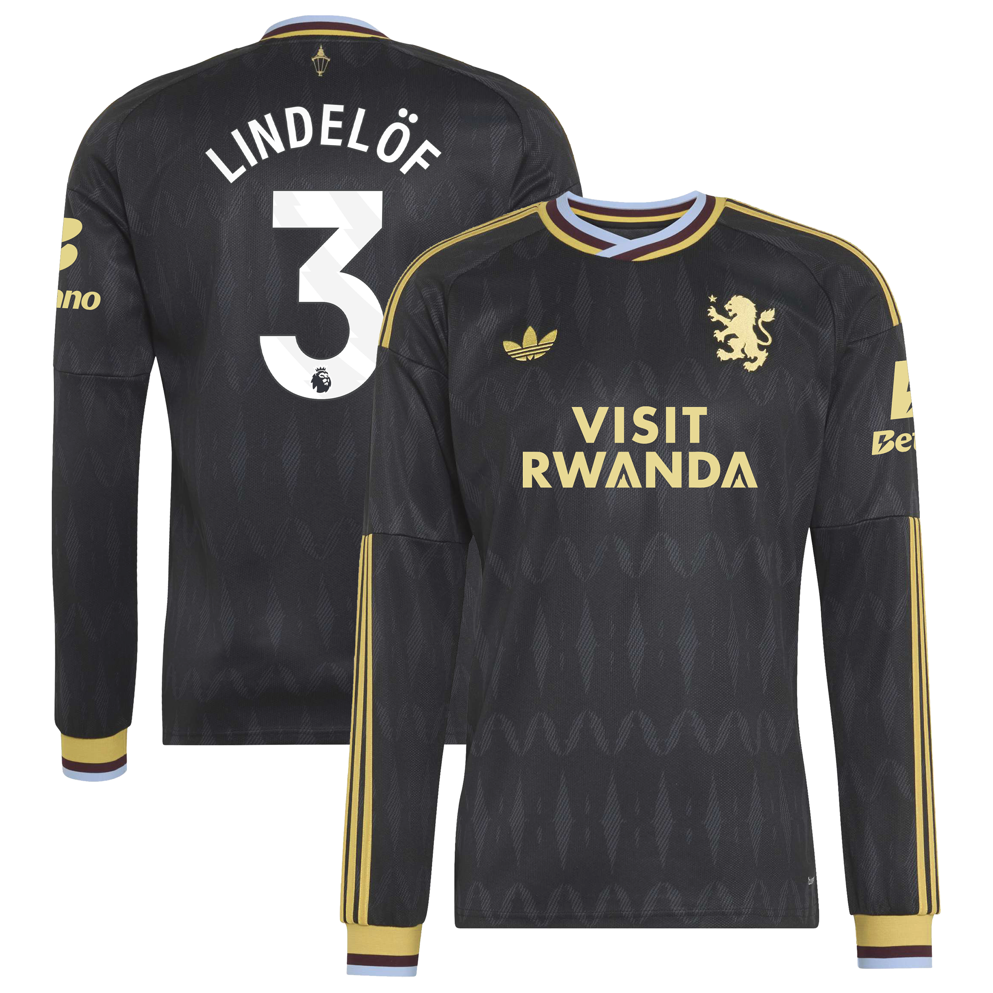 Aston Villa adidas Away Shirt 2026-27 - Long Sleeve with Lindel&ouml;f 3 printing, , rebel_hi-res