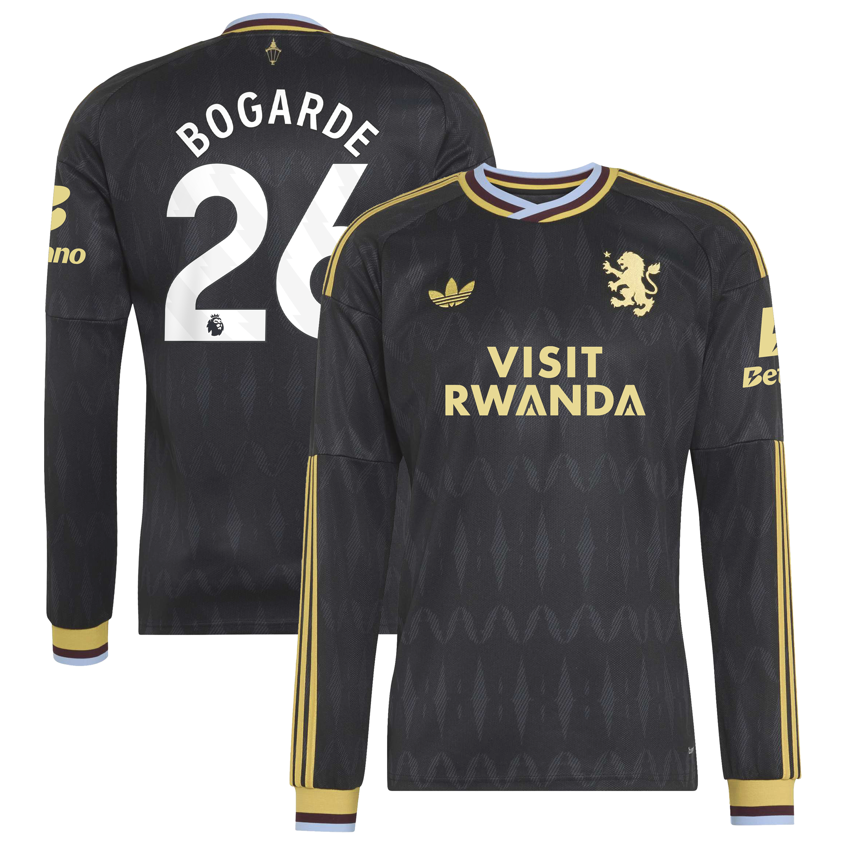 Aston Villa adidas Away Shirt 2026-27 - Long Sleeve with Bogarde 26 printing, , rebel_hi-res