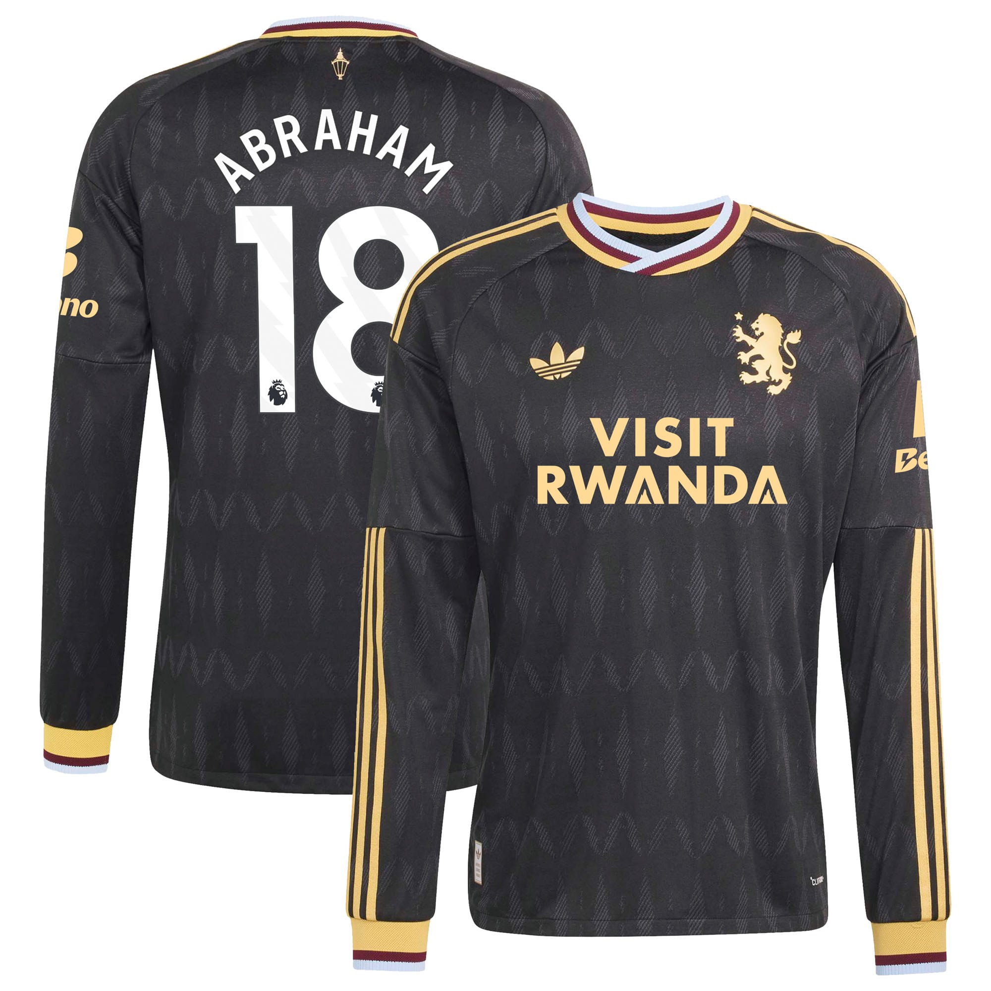 Aston Villa adidas Away Authentic Shirt 2026-27 - Long Sleeve with Abraham 18 printing