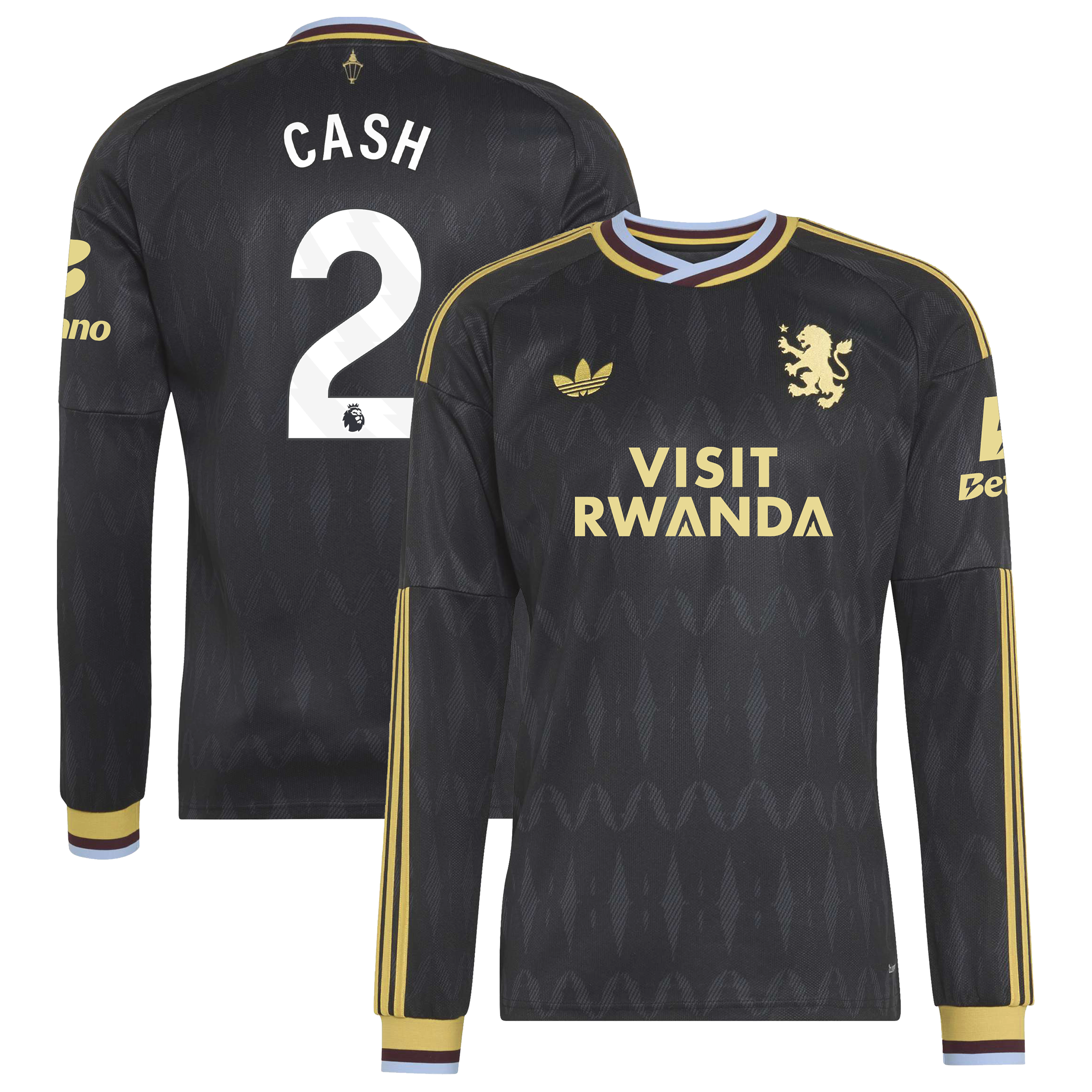 Aston Villa adidas Away Shirt 2026-27 - Long Sleeve with Cash 2 printing, , rebel_hi-res