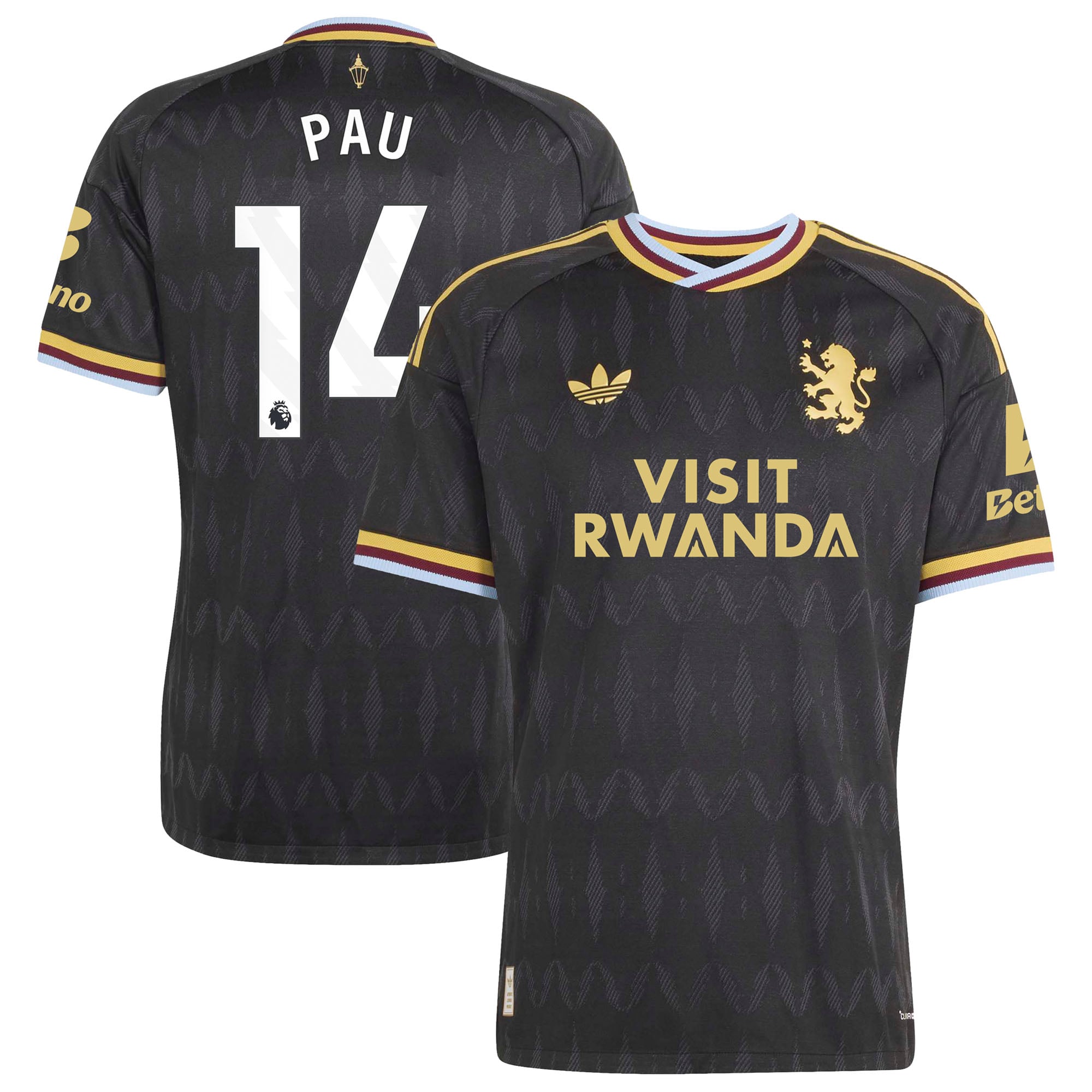 Aston Villa adidas Away Authentic Shirt 2026-27 with Pau 14 printing, , rebel_hi-res