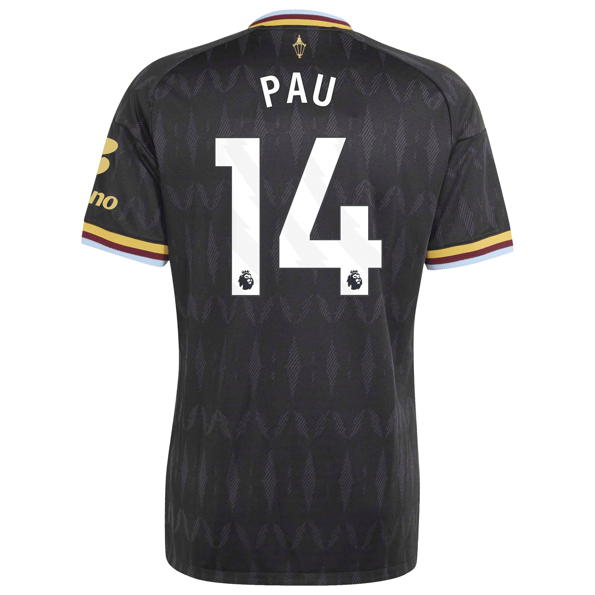 Aston Villa adidas Away Authentic Shirt 2026-27 with Pau 14 printing, , rebel_hi-res