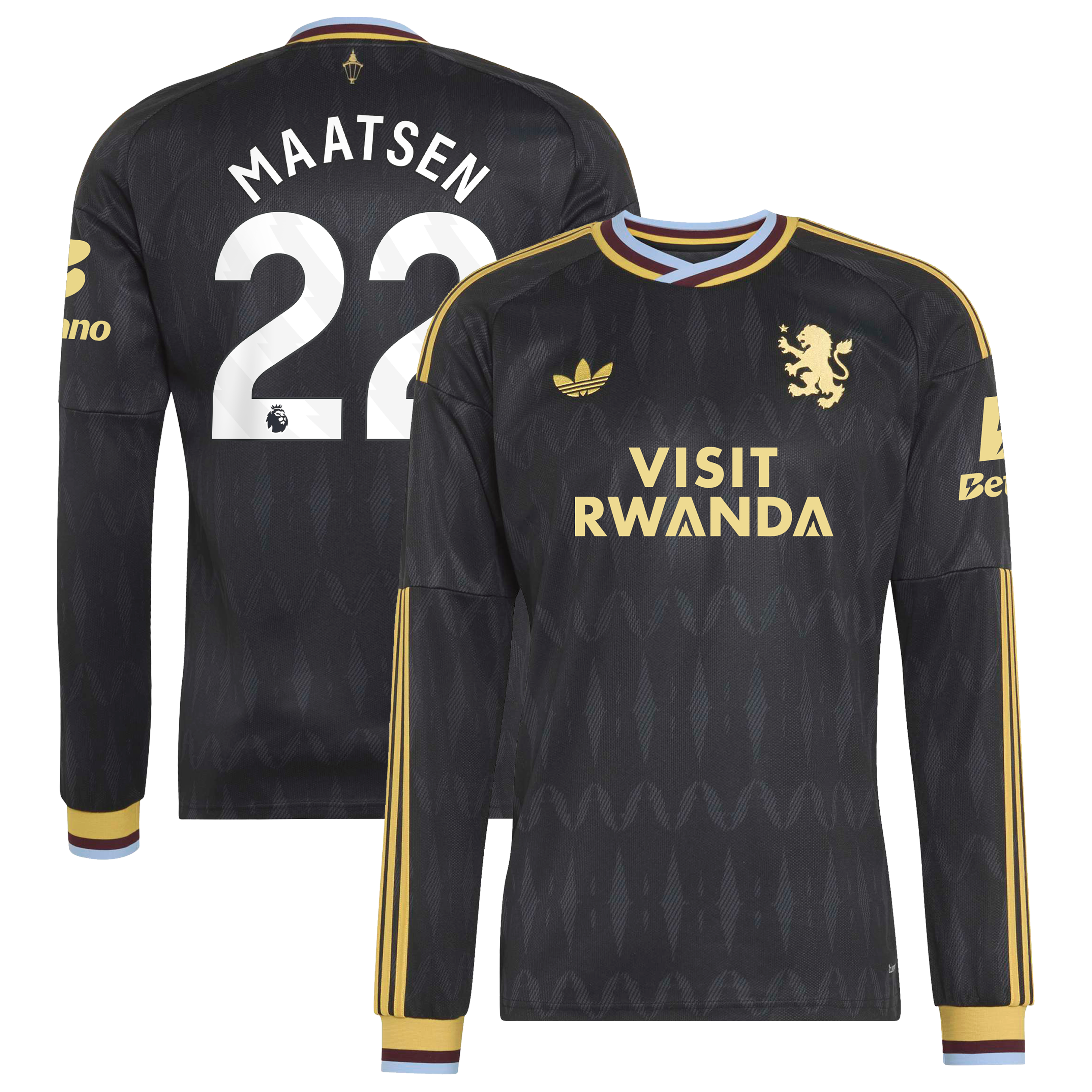 Aston Villa adidas Away Shirt 2026-27 - Long Sleeve with Maatsen 22 printing, , rebel_hi-res