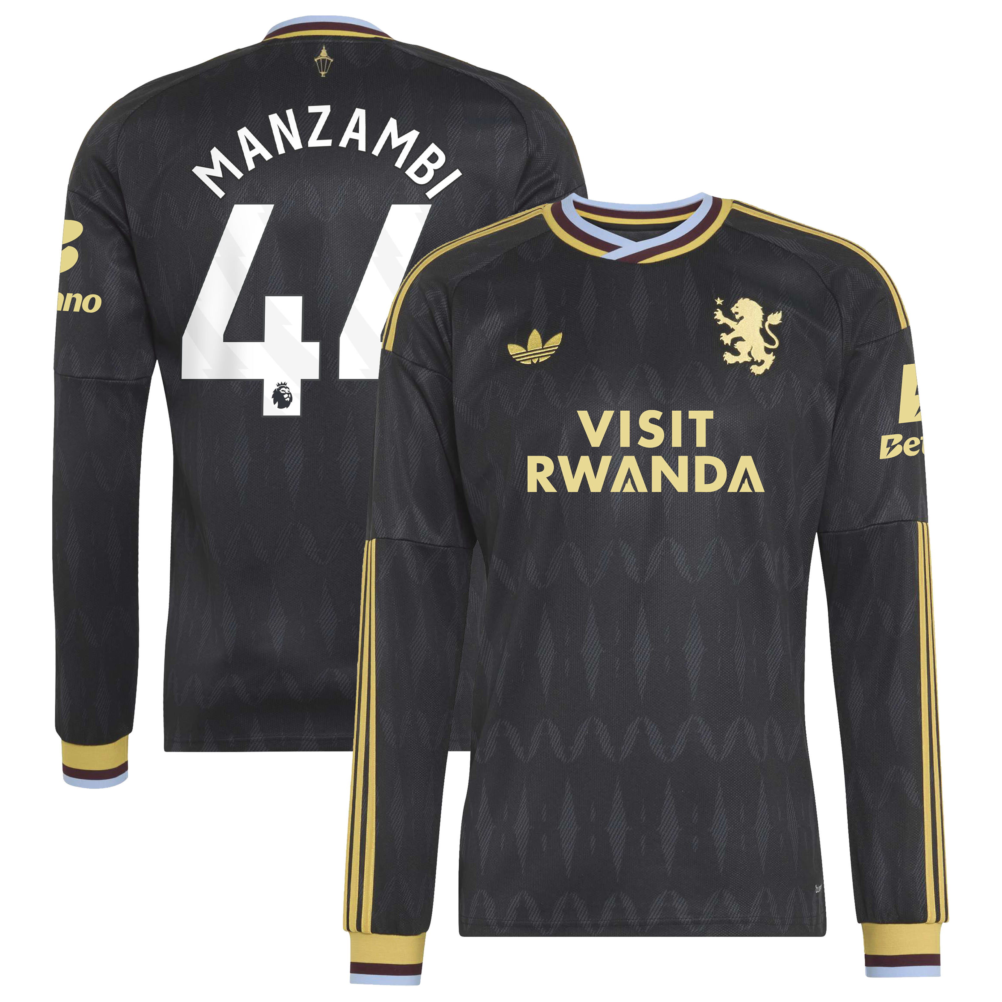 Aston Villa adidas Away Shirt 2026-27 - Long Sleeve with Manzambi 44 printing, , rebel_hi-res
