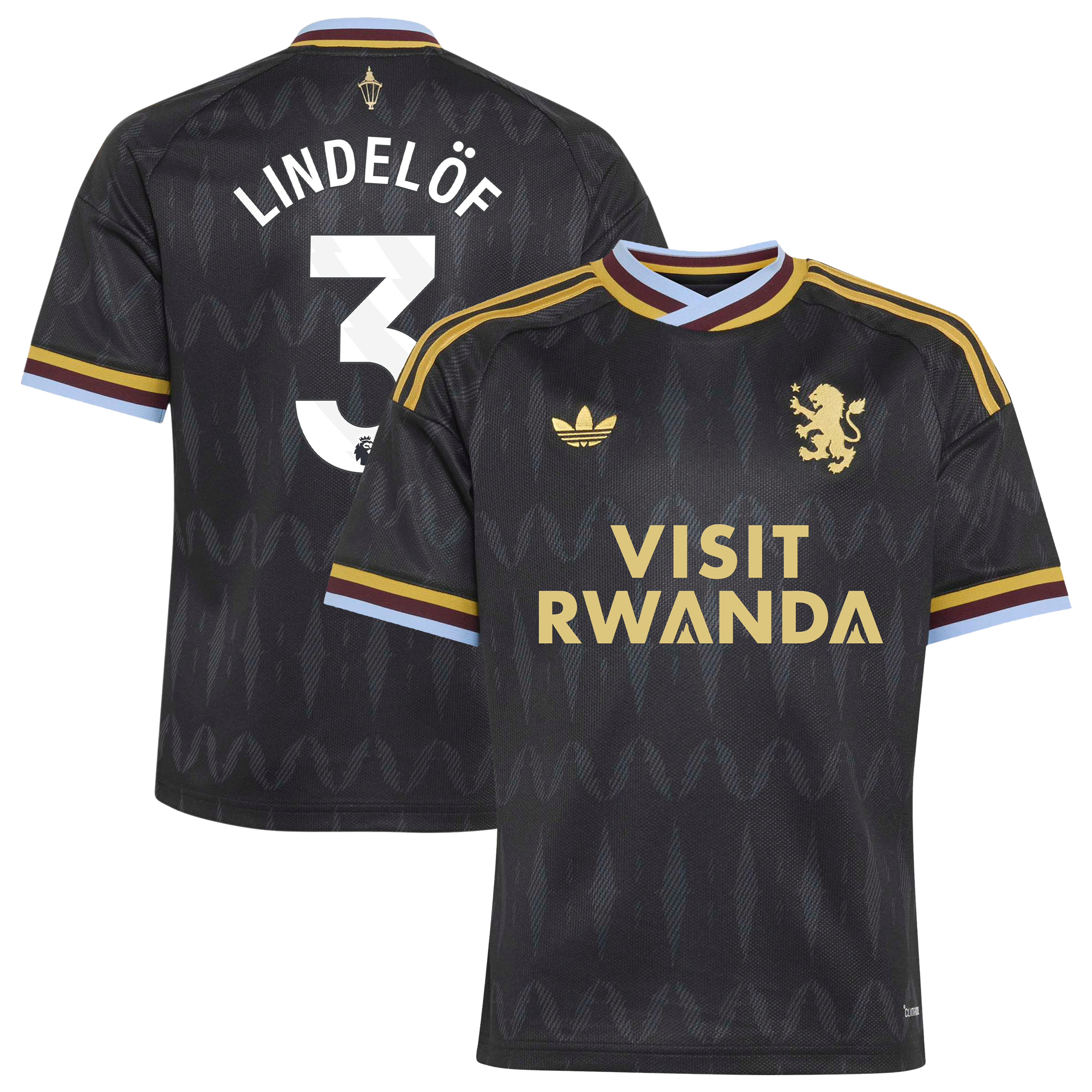 Aston Villa adidas Away Shirt 2026-27 - Kids with Lindelöf 3 printing