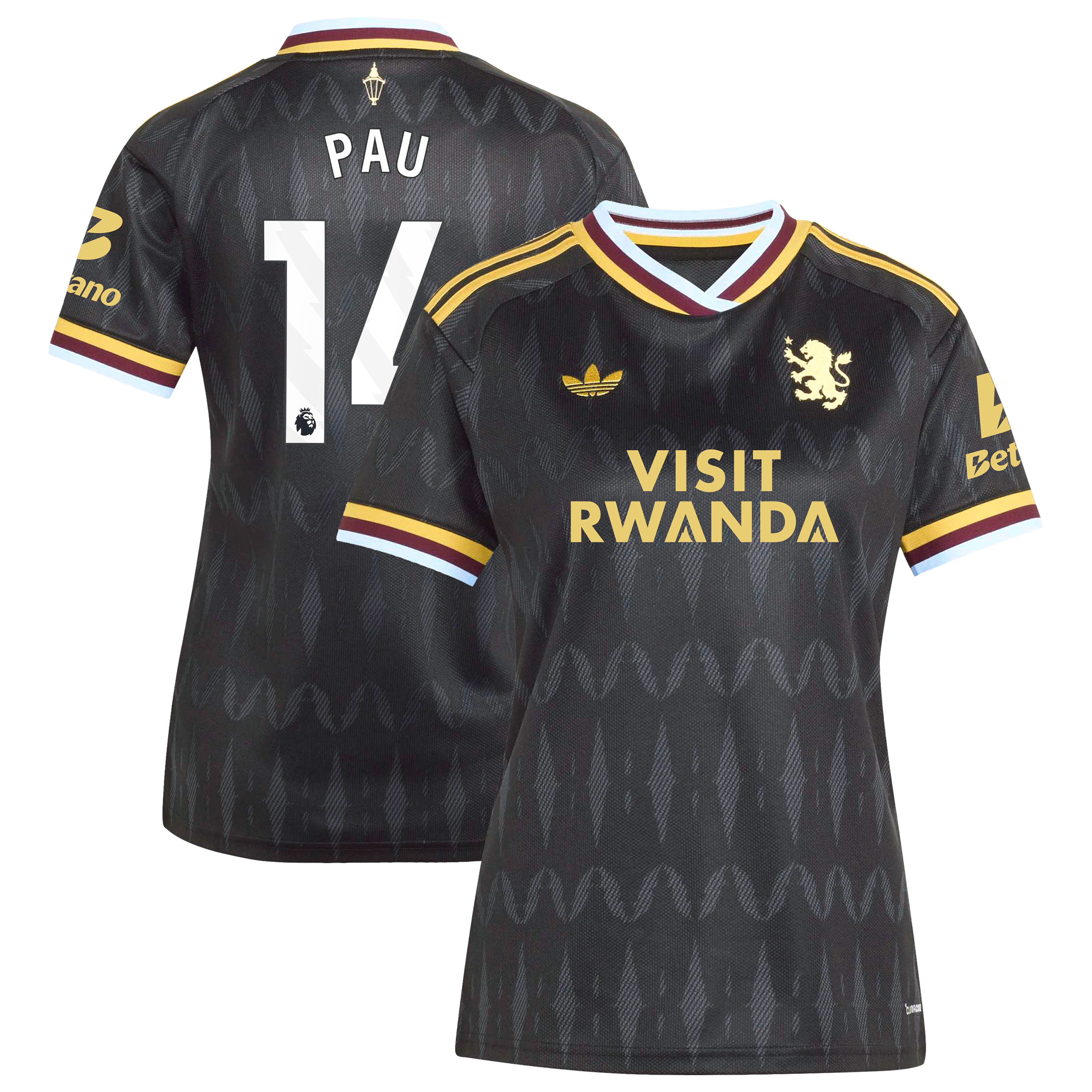 Aston Villa adidas Away Shirt 2026-27 - Womens with Pau 14 printing